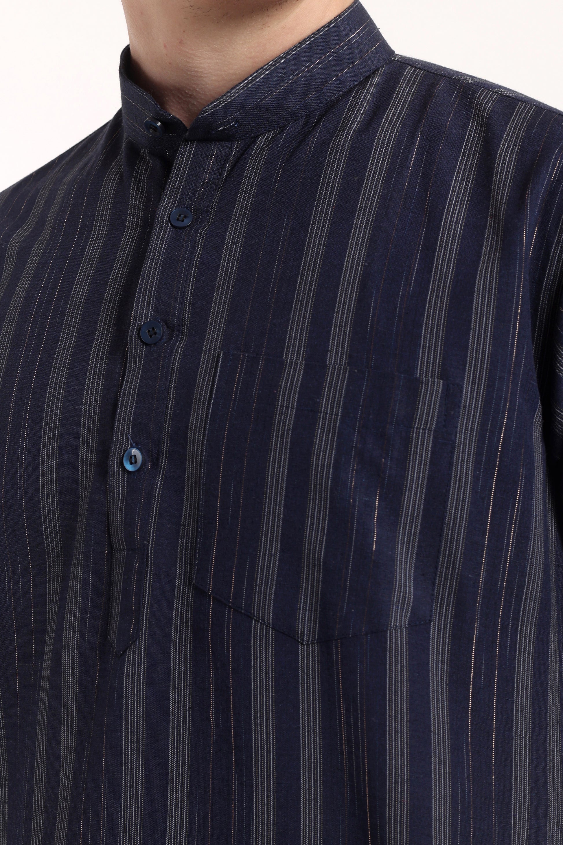 Blue Cotton Kurta Pyjama