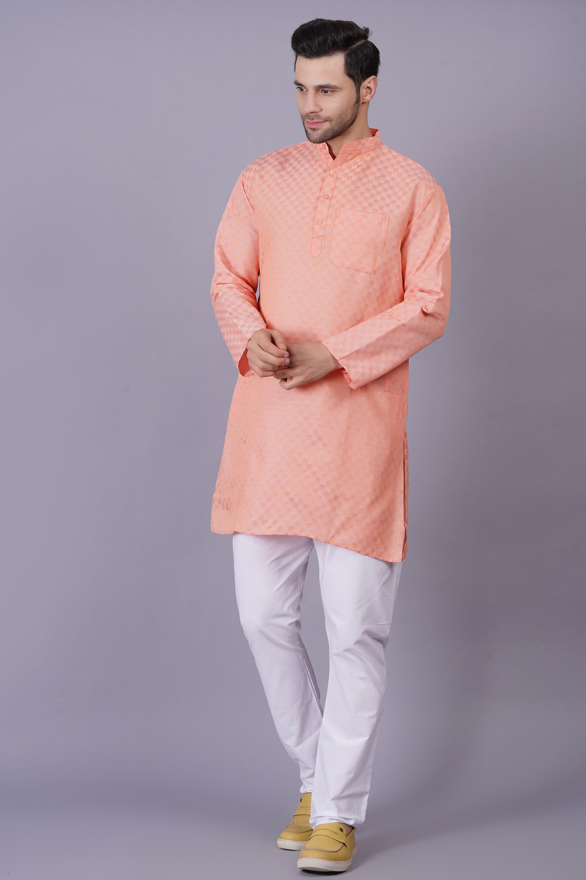 Cotton Kurta Pyjama Self Design for Men