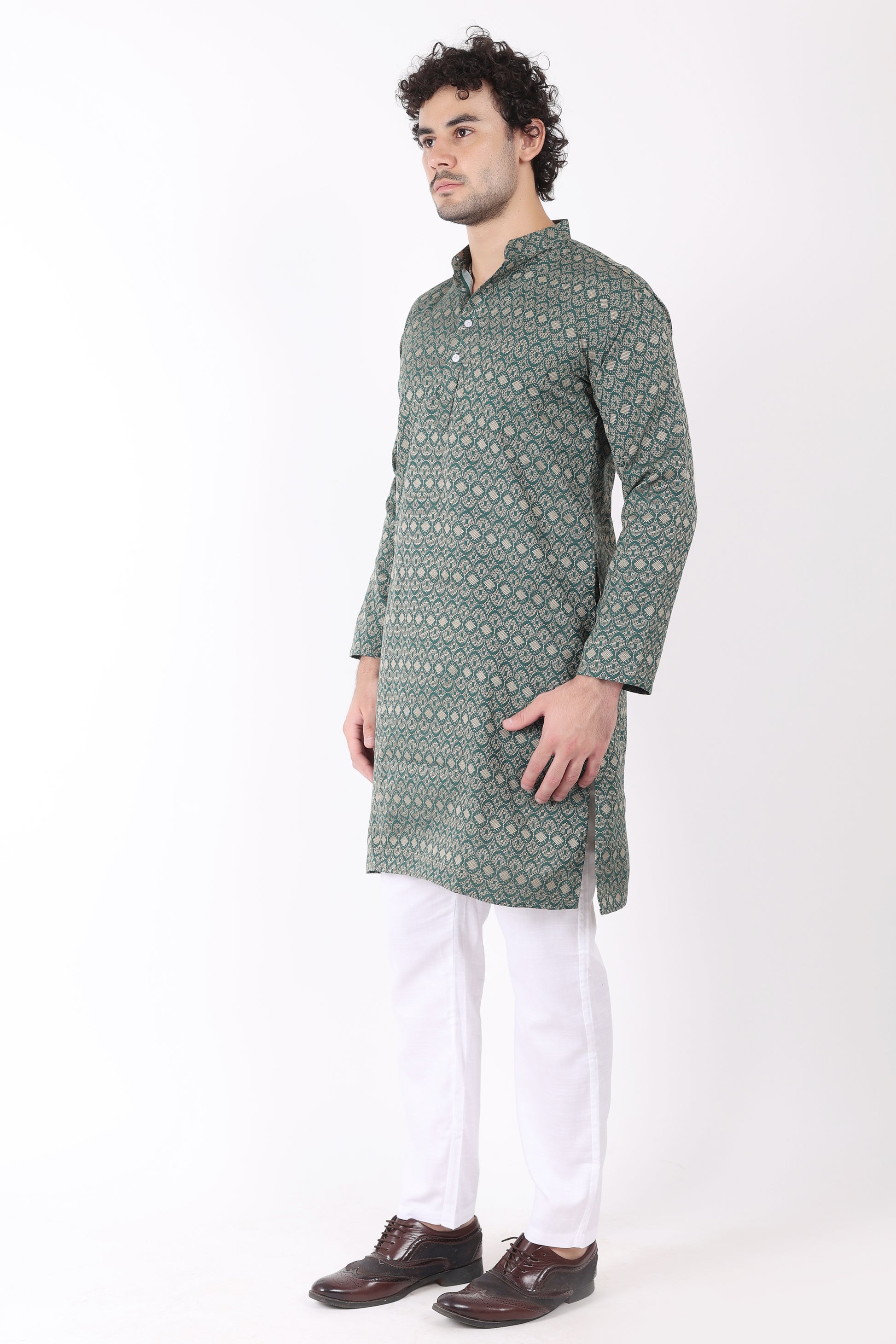Cotton Jacquard Doobi Fabric Kurta Pyjama