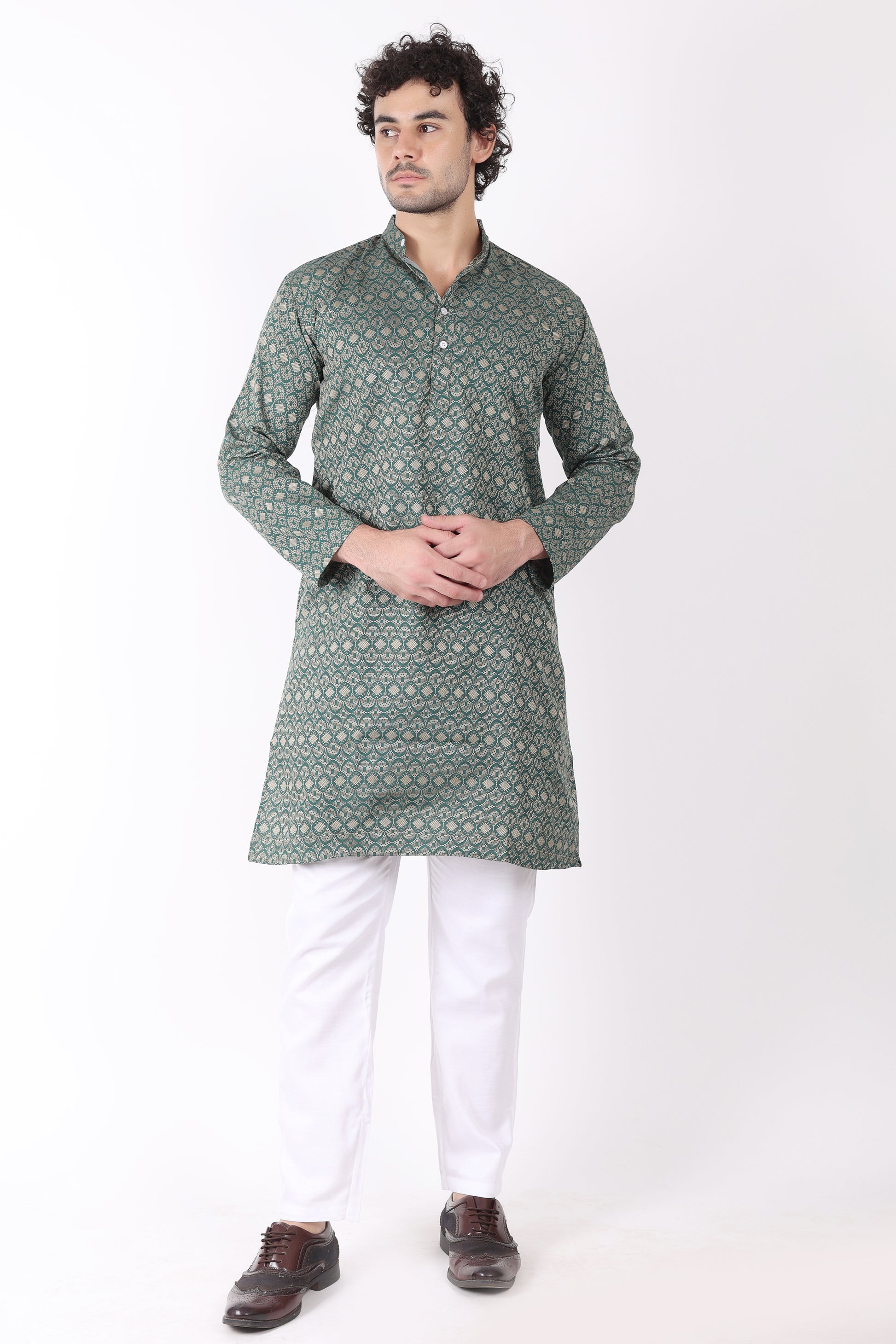 Cotton Jacquard Doobi Fabric Kurta Pyjama