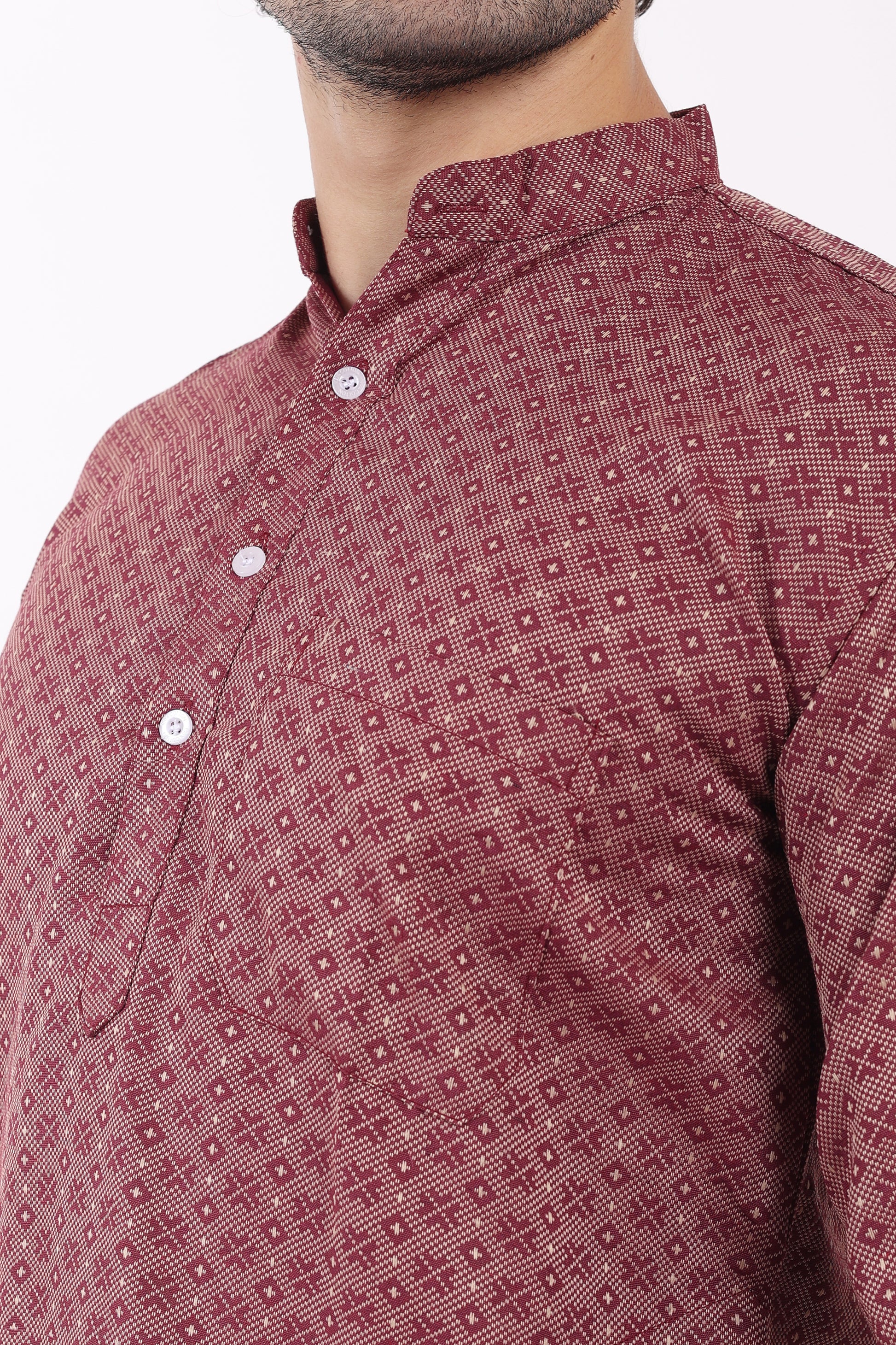 Cotton Jacquard Woven Design Kurta Pyjama