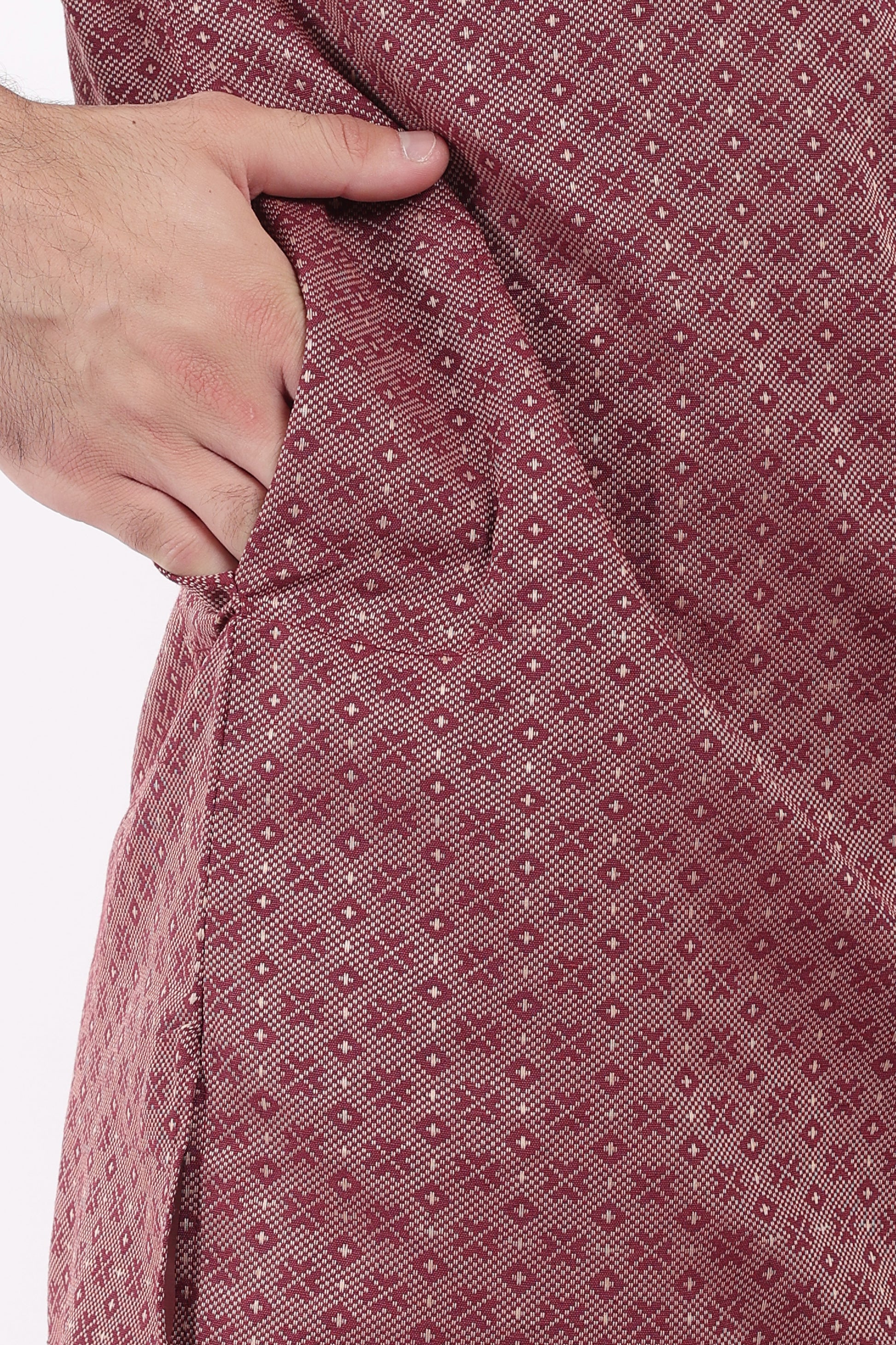 Cotton Jacquard Woven Design Kurta Pyjama