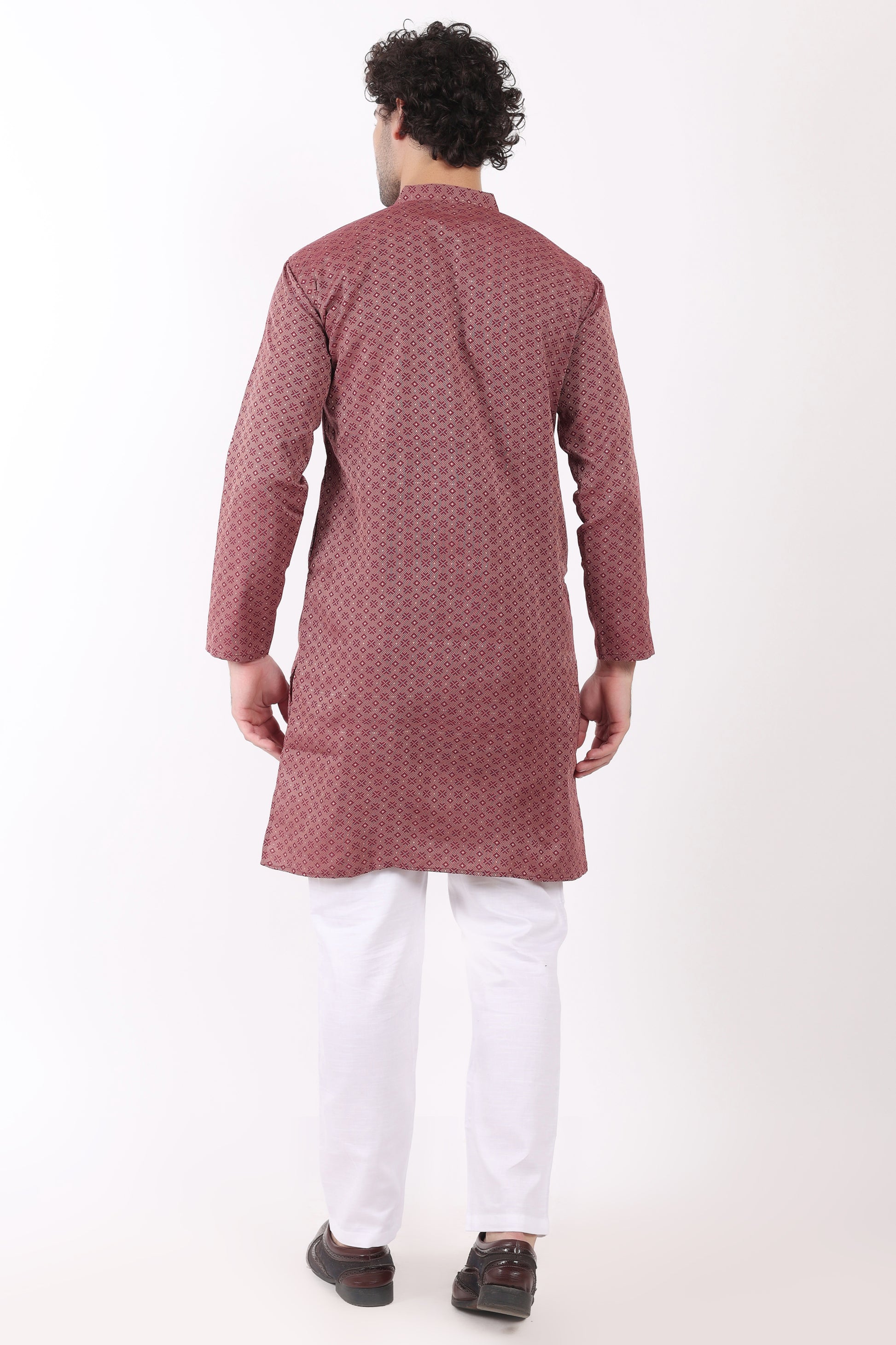 Cotton Jacquard Woven Design Kurta Pyjama