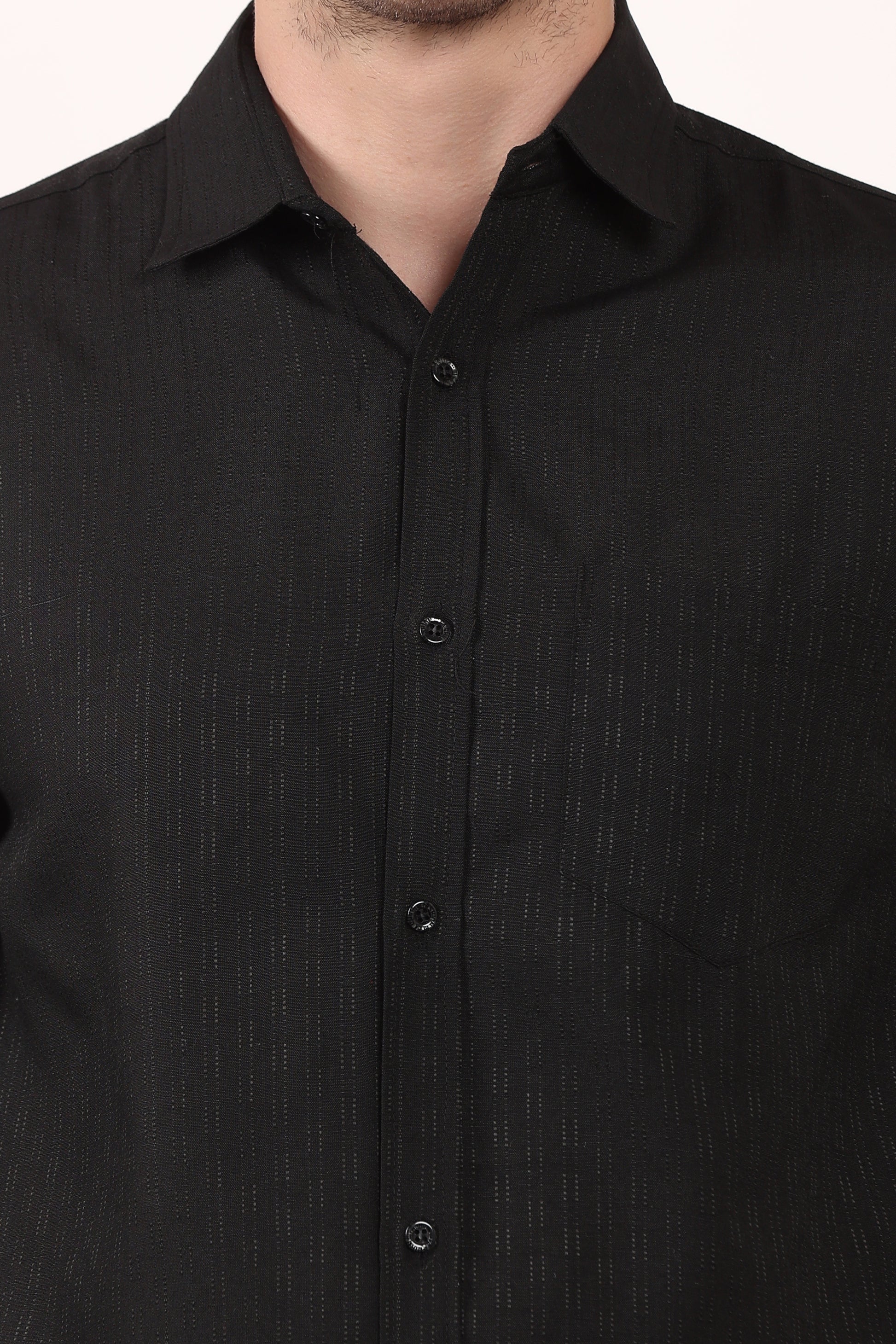 Black Self Design Casual Shirt
