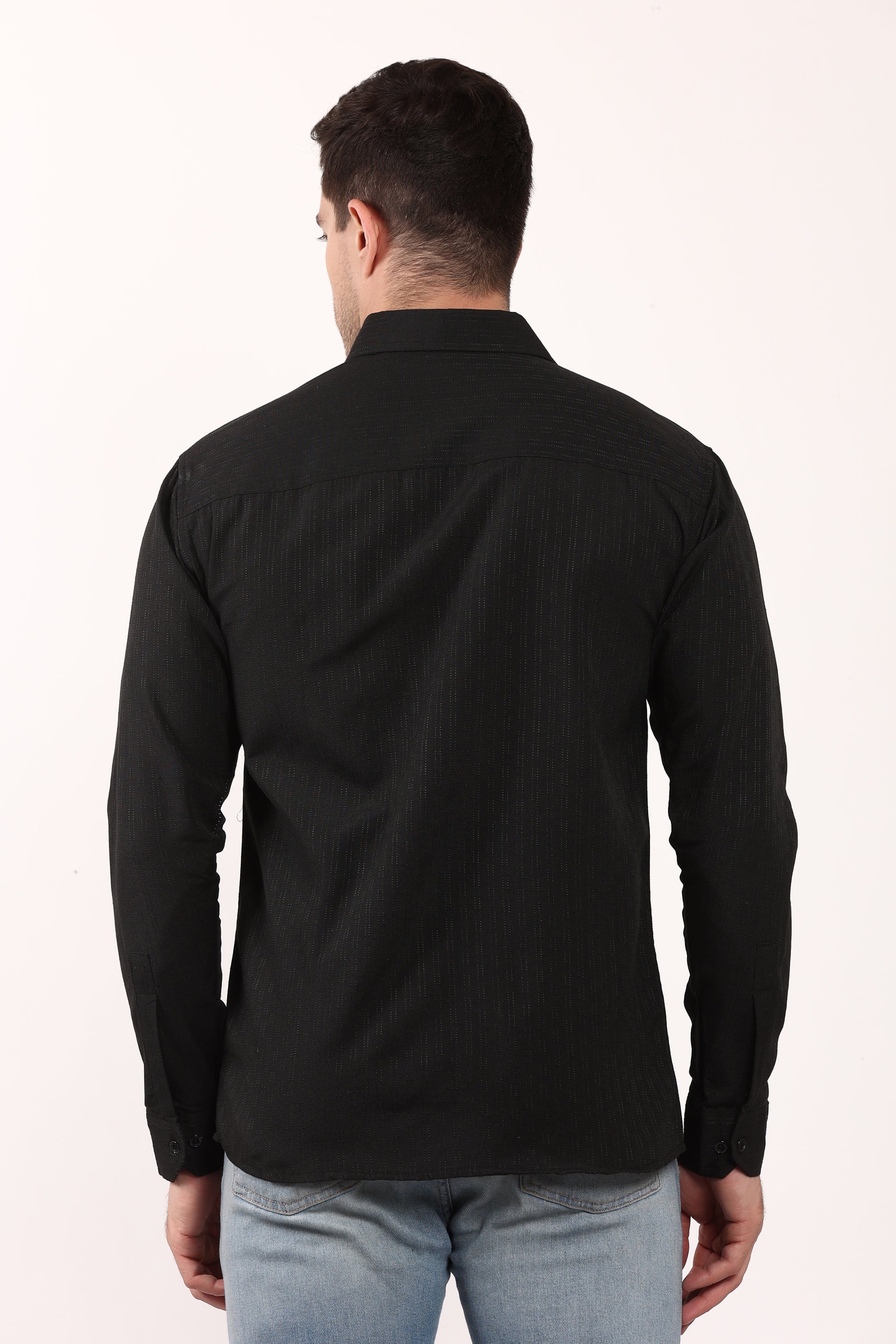 Black Self Design Casual Shirt