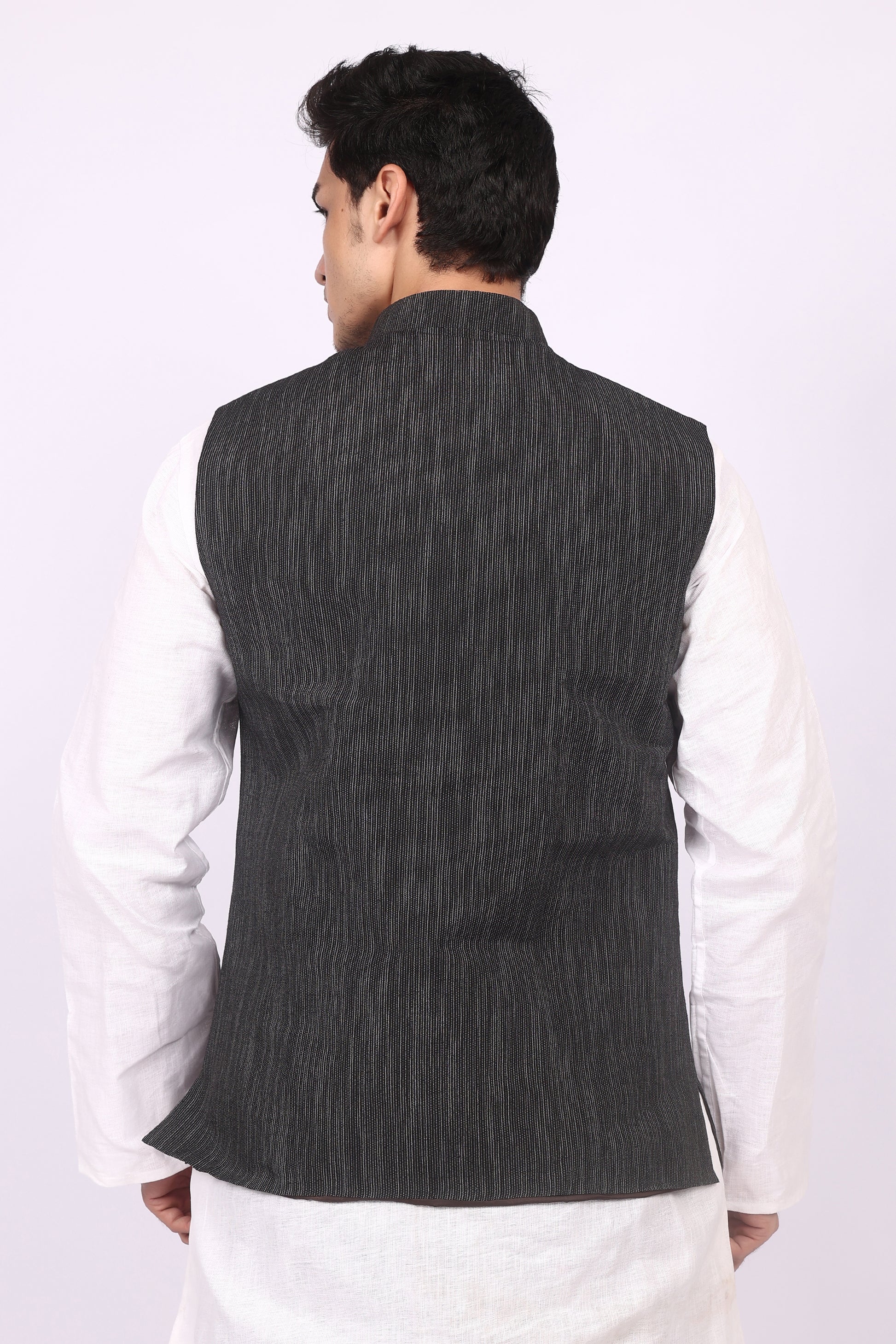 Black Cotton Waistcoat/Jacket