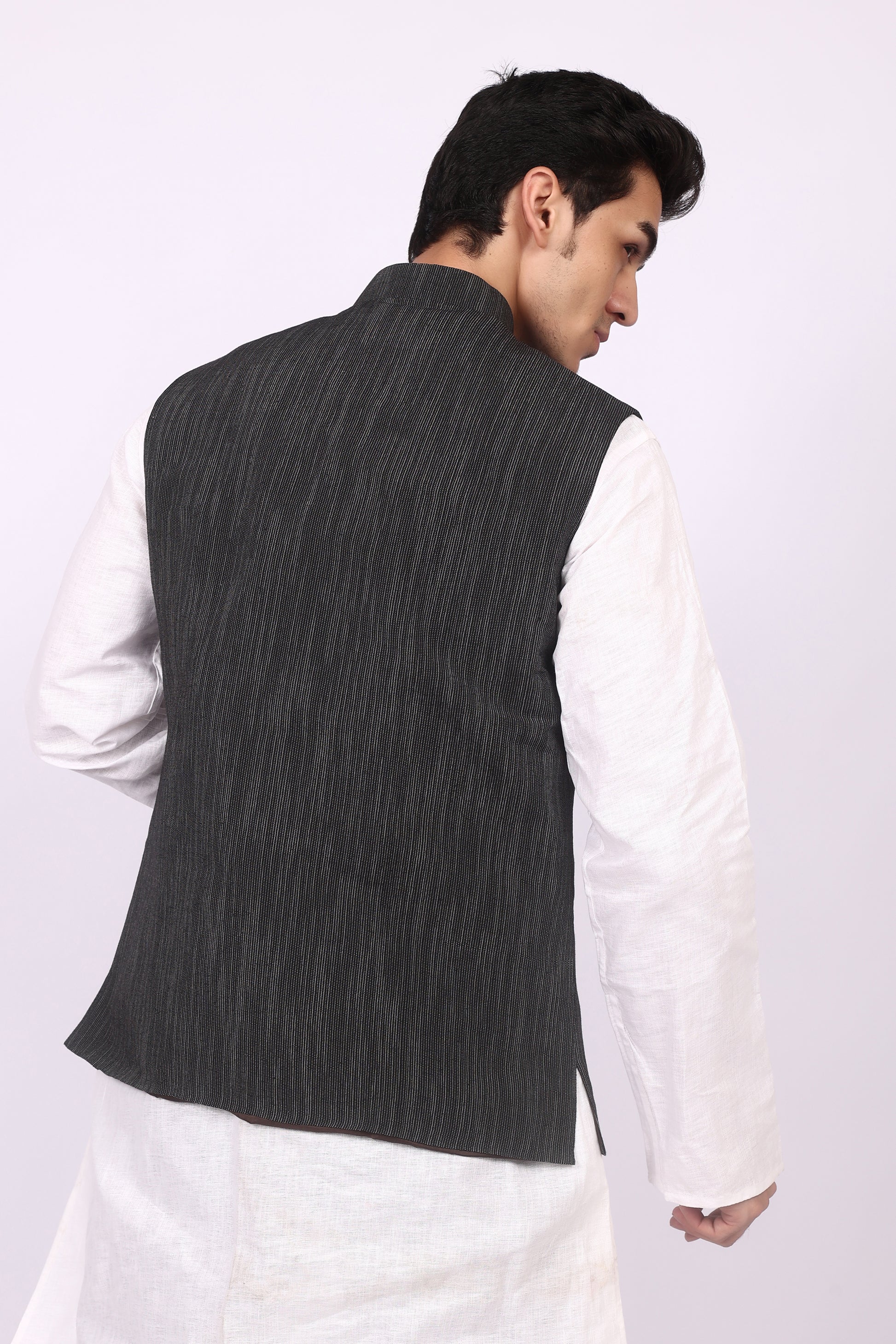 Black Cotton Waistcoat/Jacket