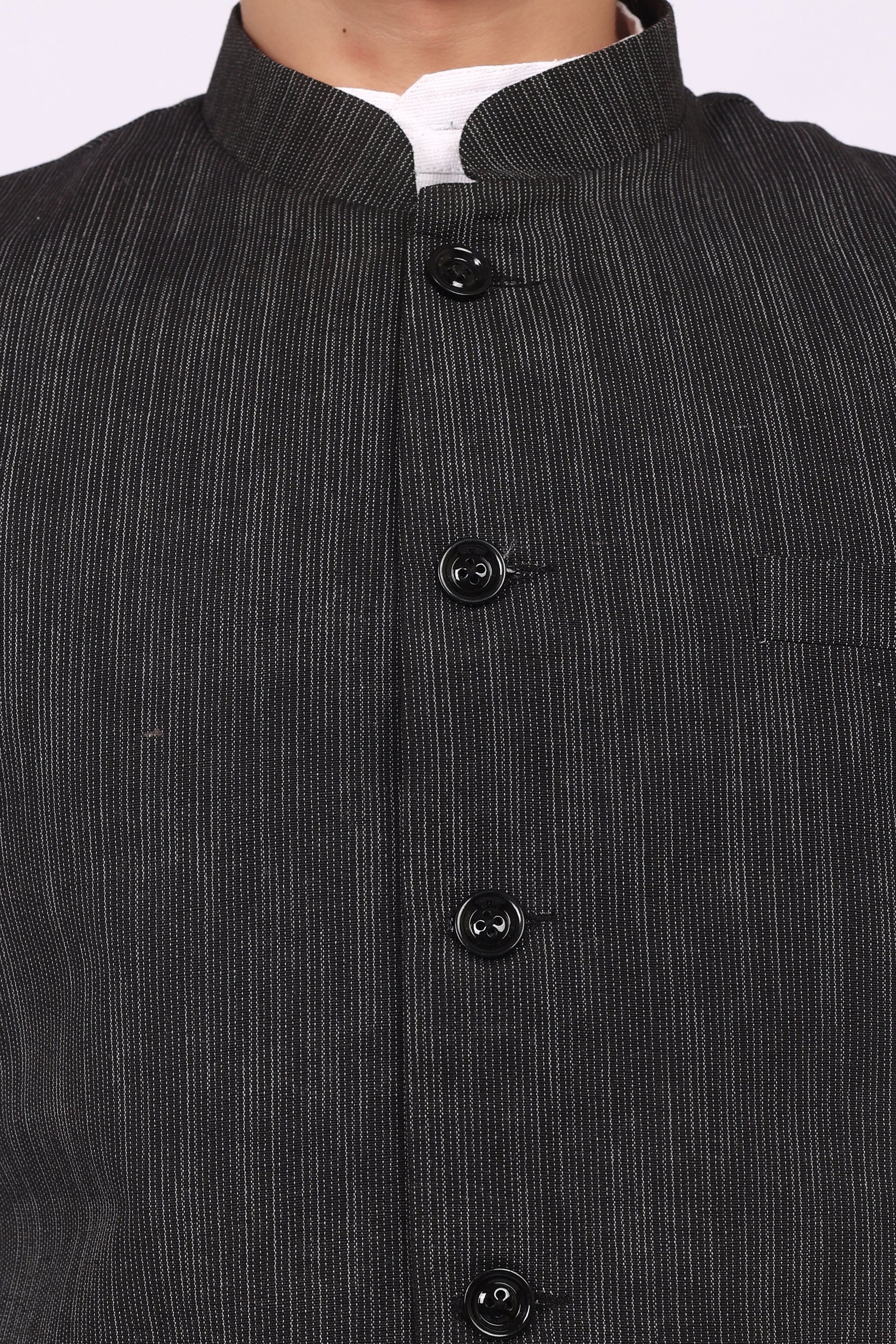 Black Cotton Waistcoat/Jacket