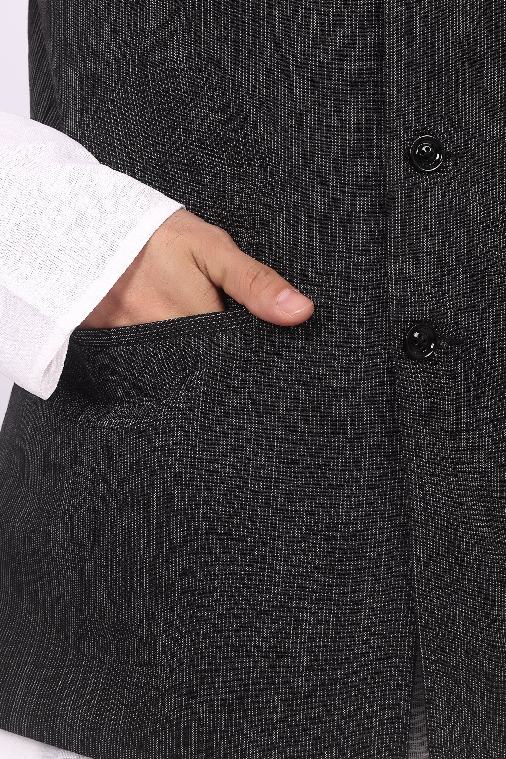Black Cotton Waistcoat/Jacket