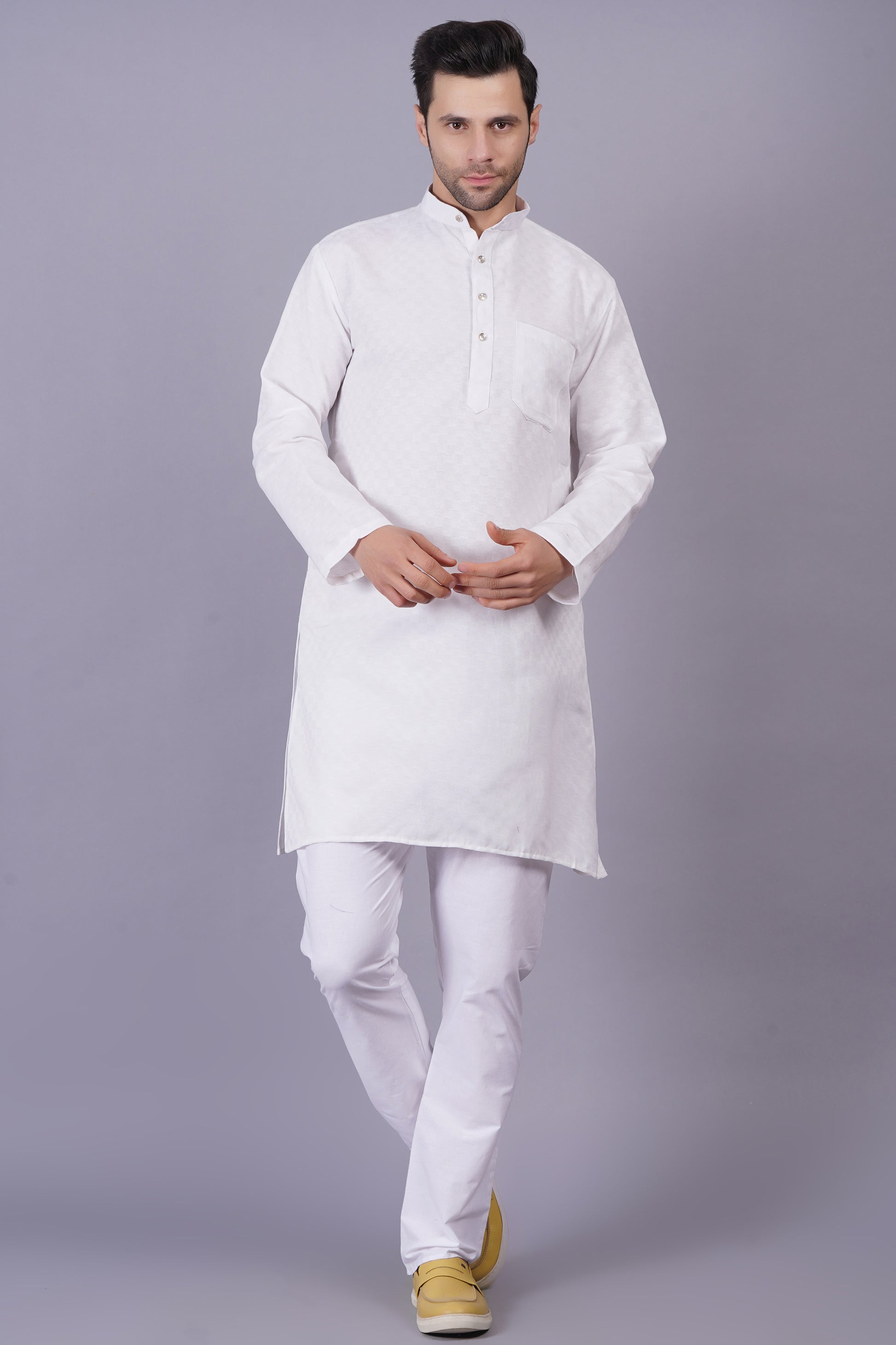 Cotton Kurta Pyjama Self Design for Men