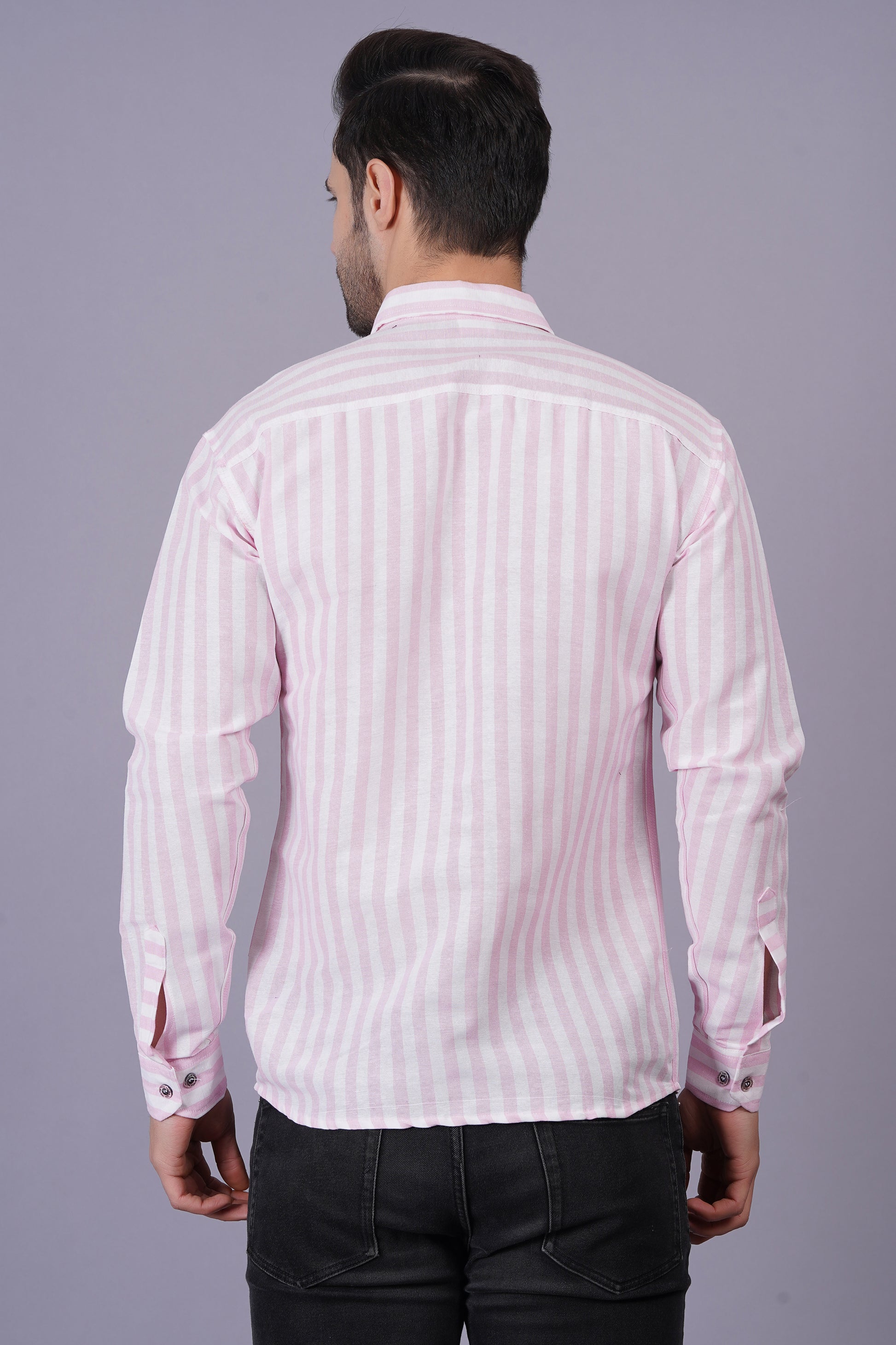 Casual Striped Khadi Cotton Shirt for Mens