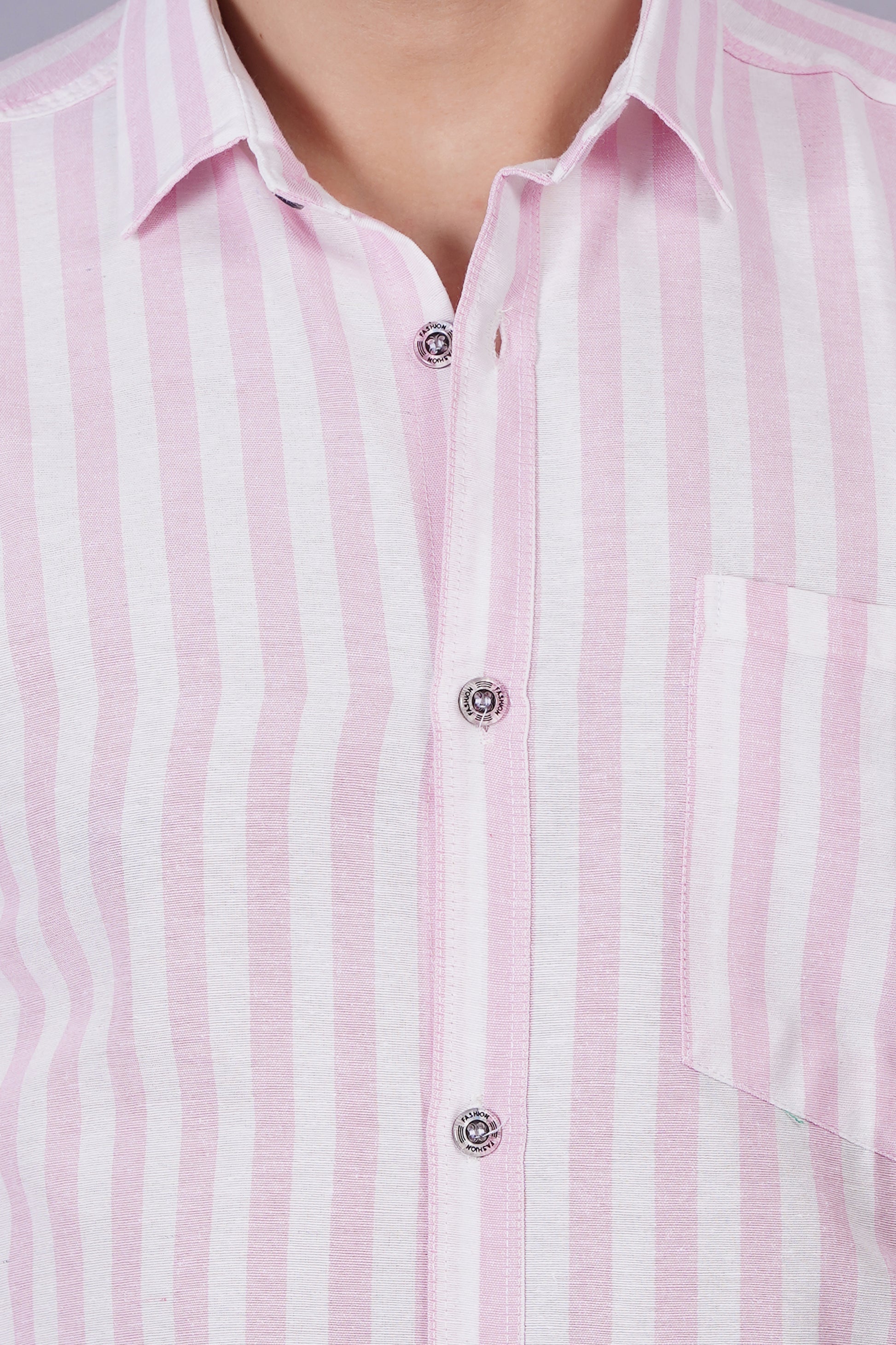 Casual Striped Khadi Cotton Shirt for Mens