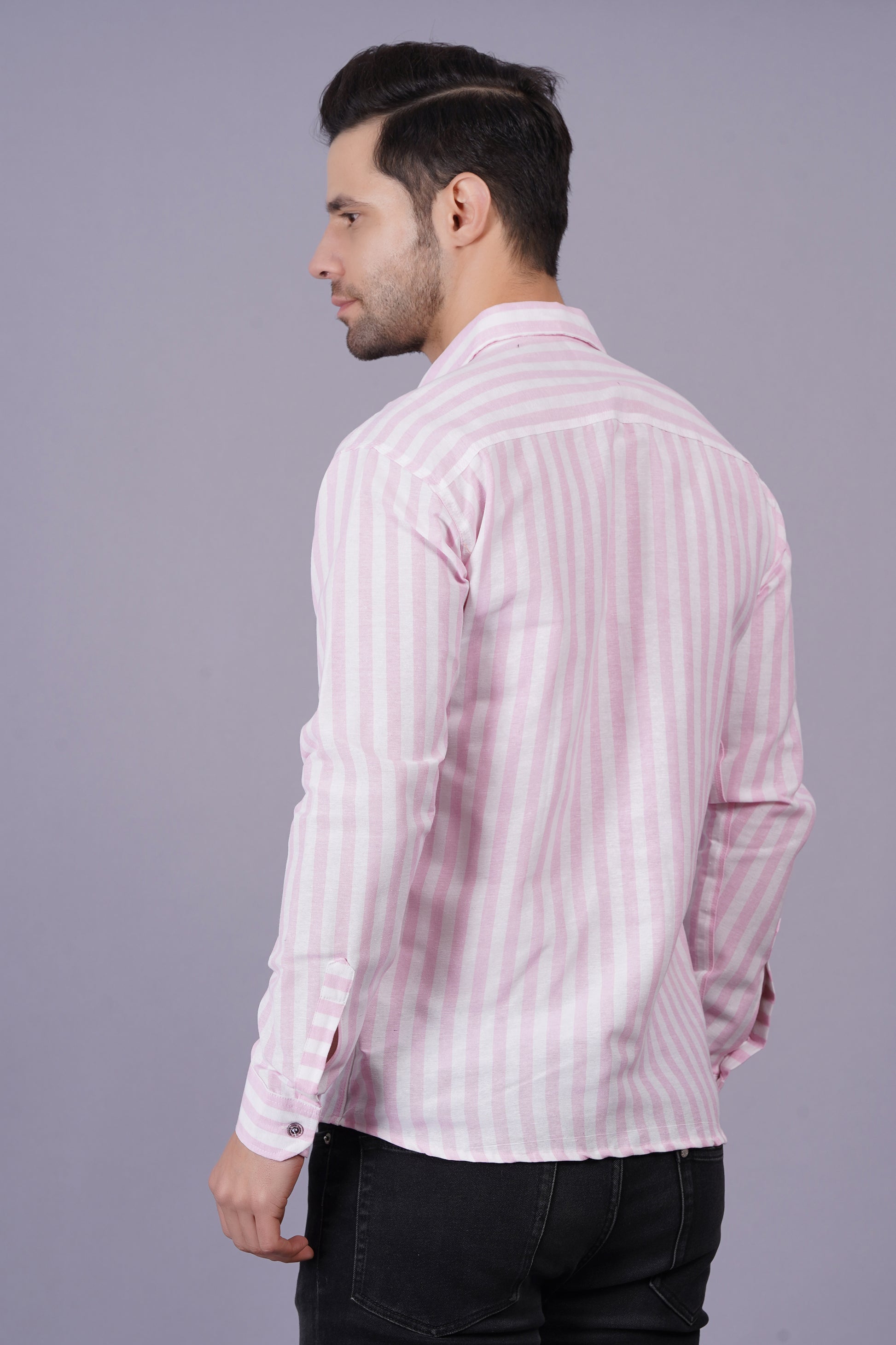 Casual Striped Khadi Cotton Shirt for Mens