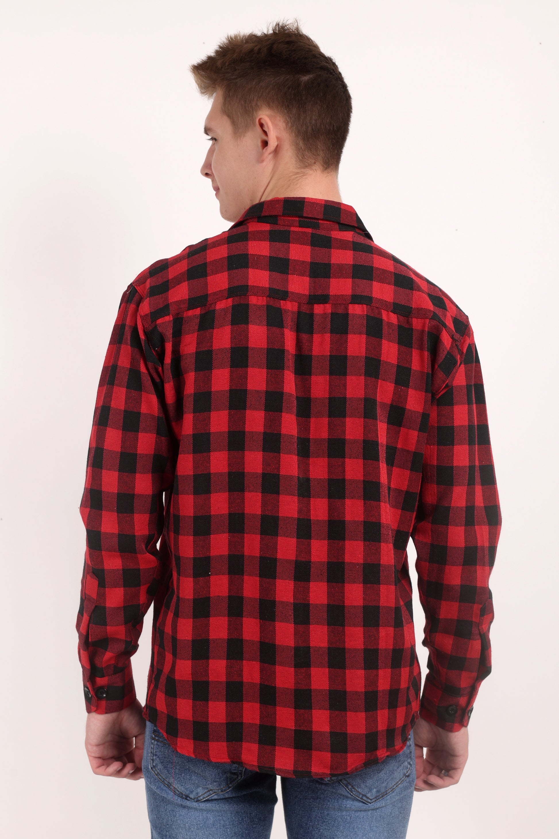 Twill Red & Black Checks Casual Shirt for Winter