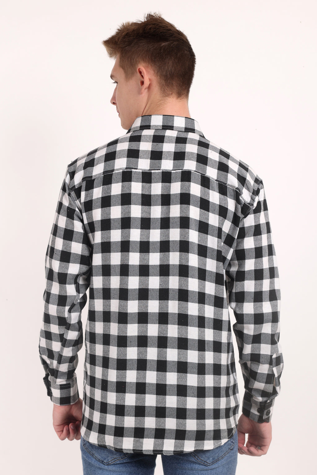 Twill White & Black Checks Casual Shirt for Winter