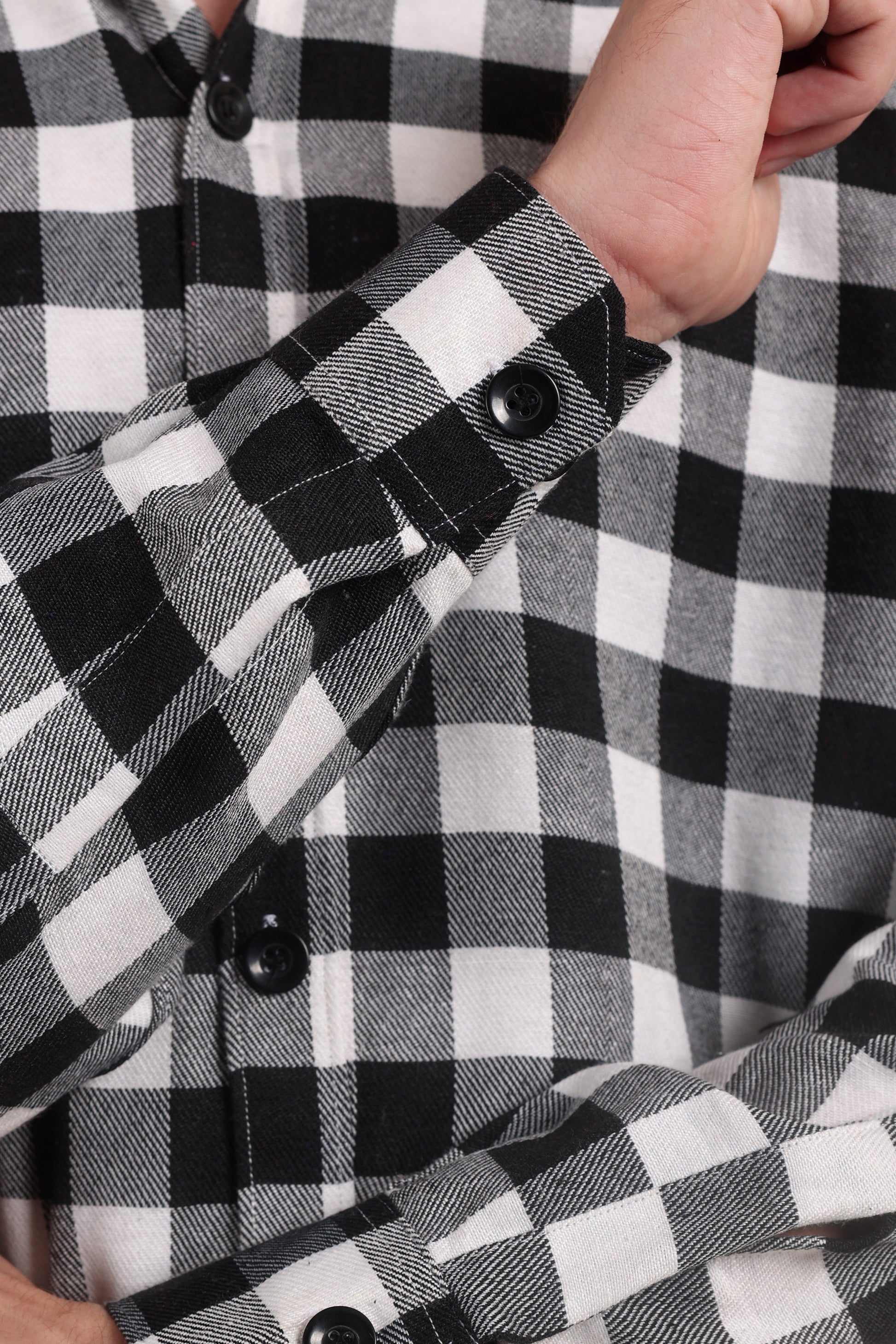 Twill White & Black Checks Casual Shirt for Winter
