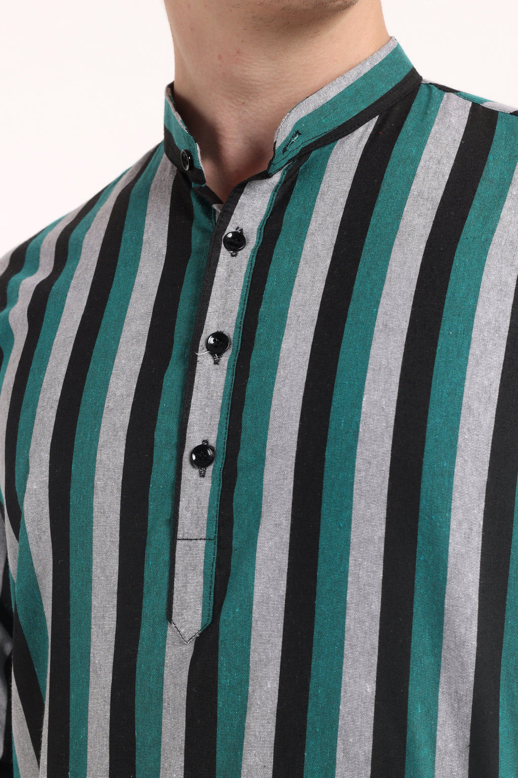 Stripes Shirt Type Short Kurta