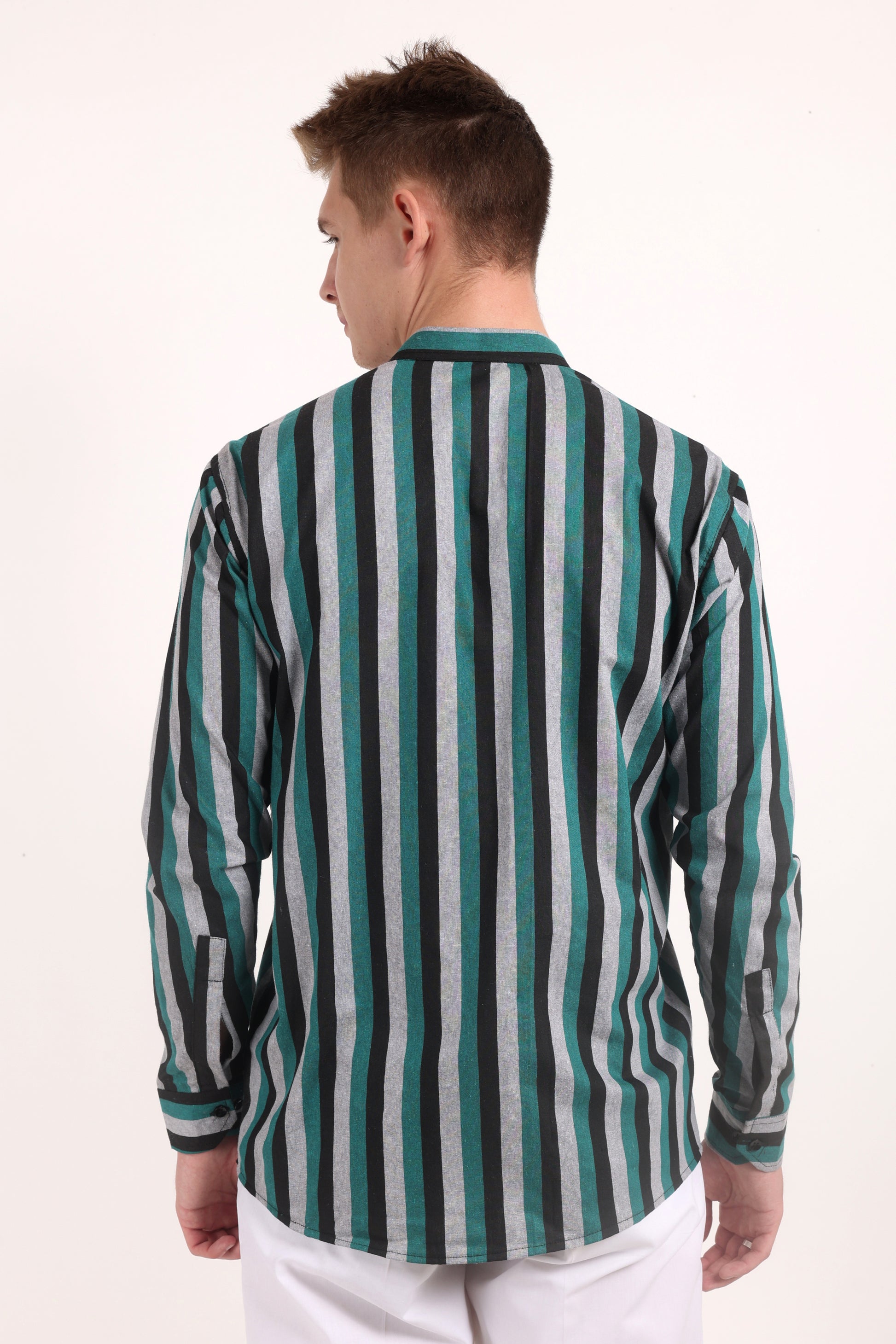 Stripes Shirt Type Short Kurta