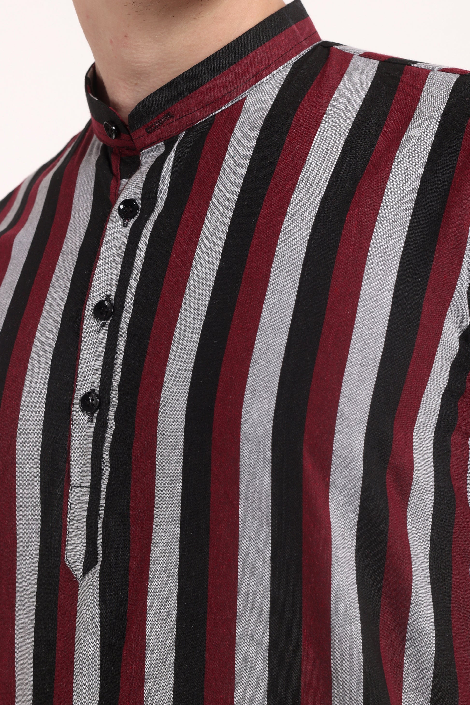 Stripes Shirt Type Short Kurta