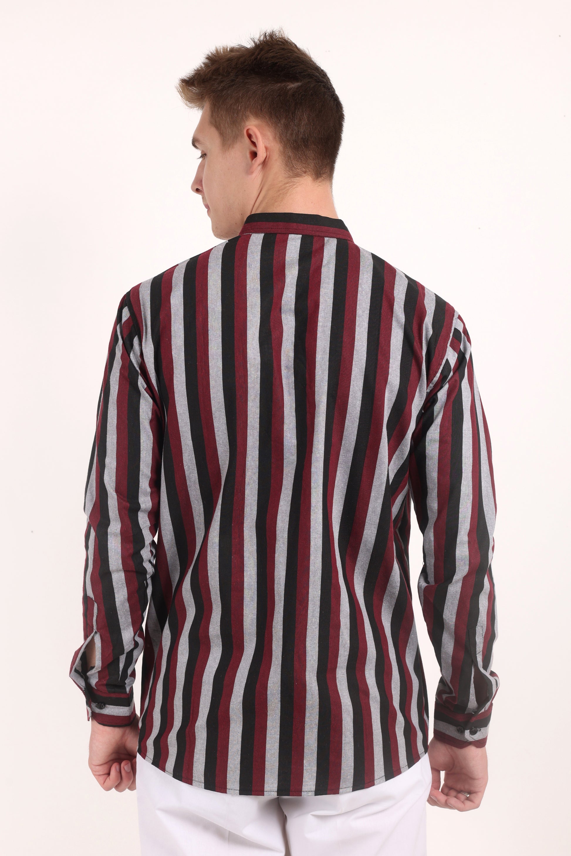 Stripes Shirt Type Short Kurta