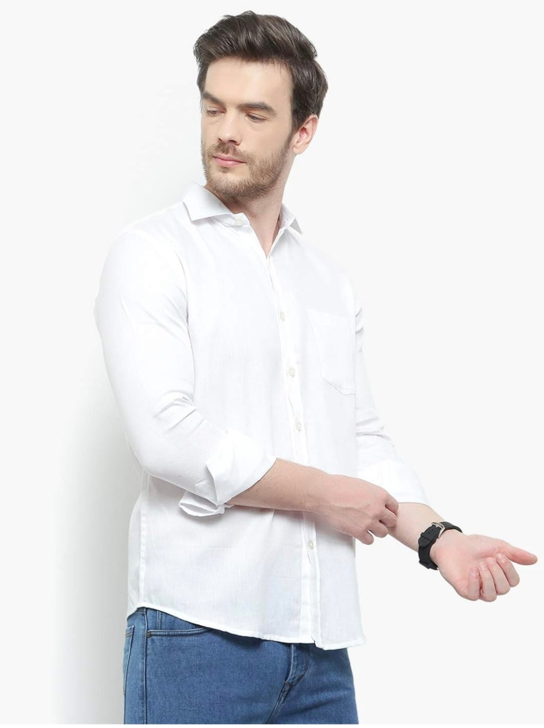 Pure Cotton Solid White Shirt