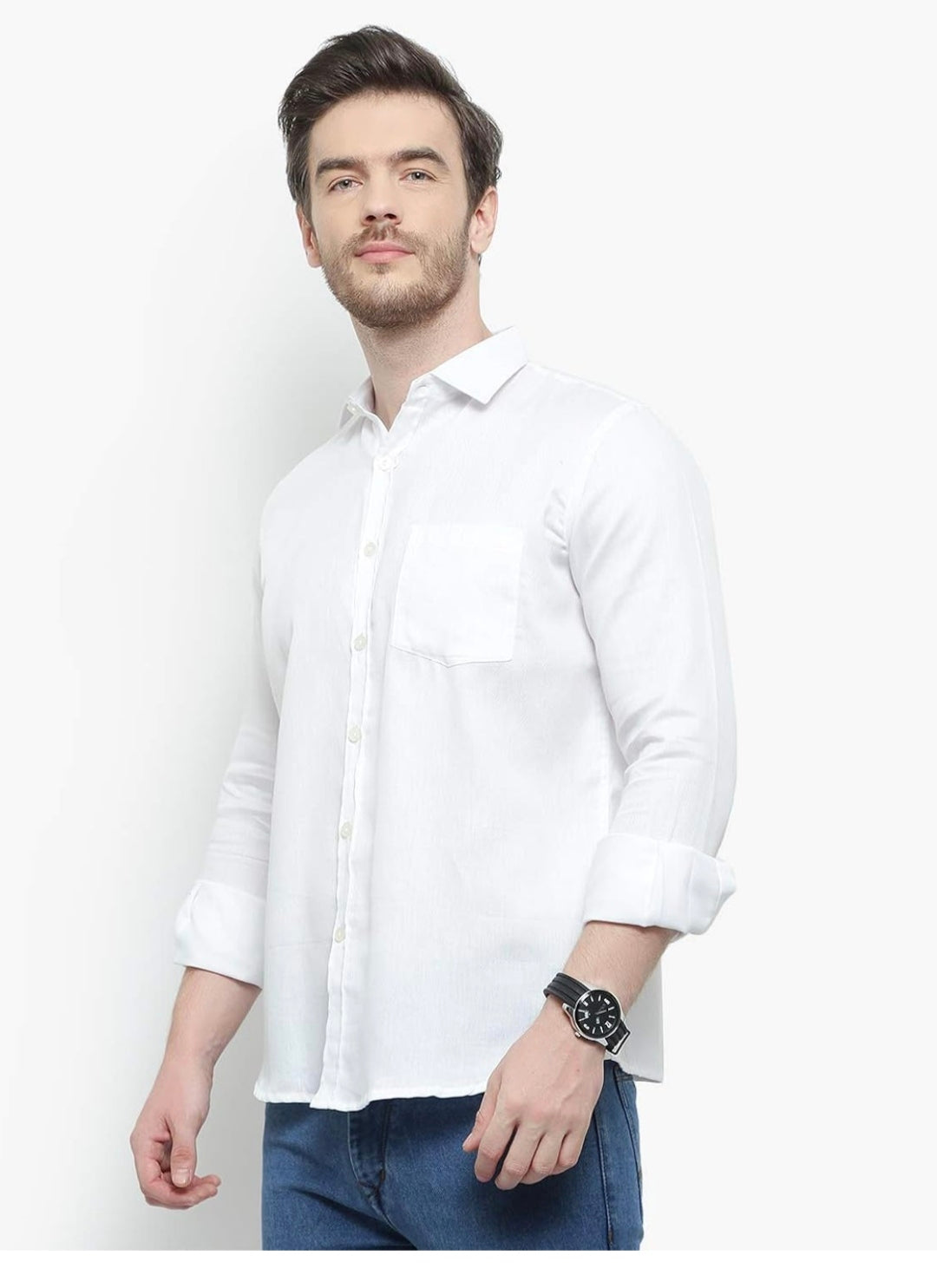 Pure Cotton Solid White Shirt