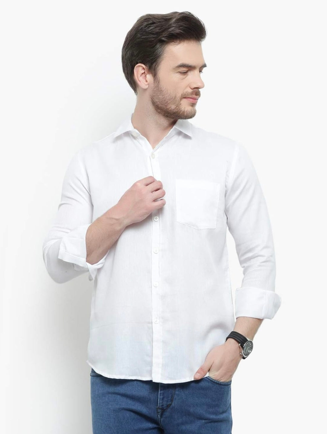 Pure Cotton Solid White Shirt