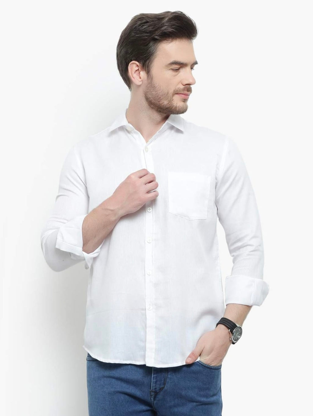 Pure Cotton Solid White Shirt