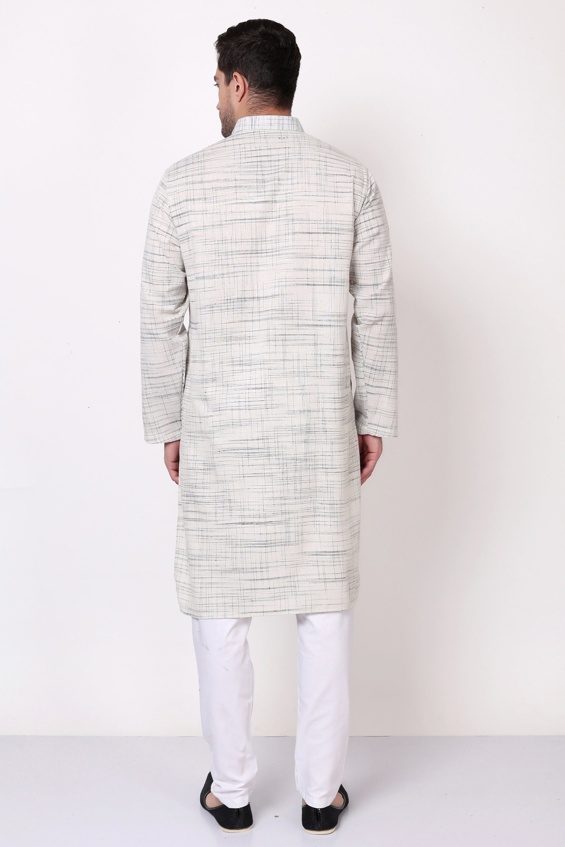 Pure Khadi Cotton Handloom Fabric Kurta Pyjama for Men