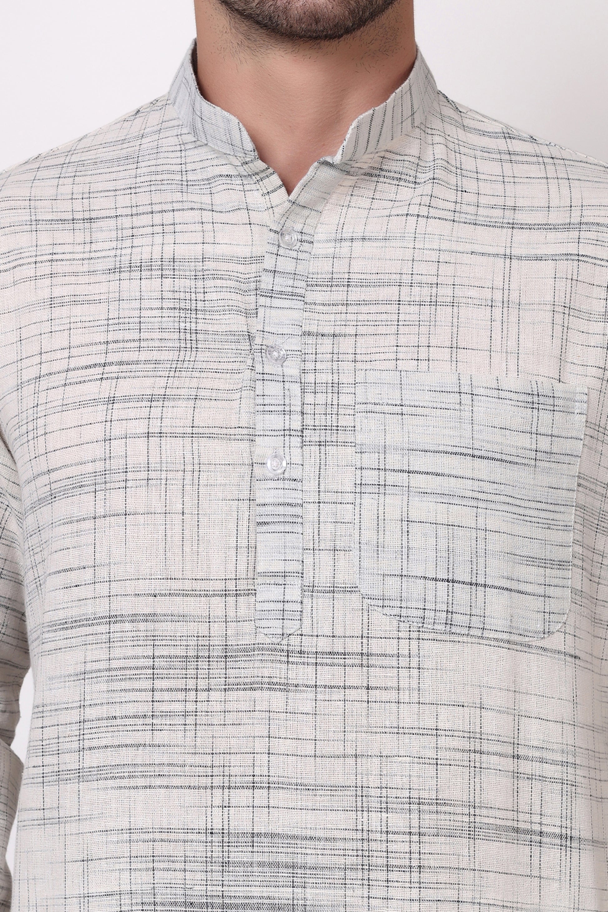 Pure Khadi Cotton Handloom Fabric Kurta Pyjama for Men