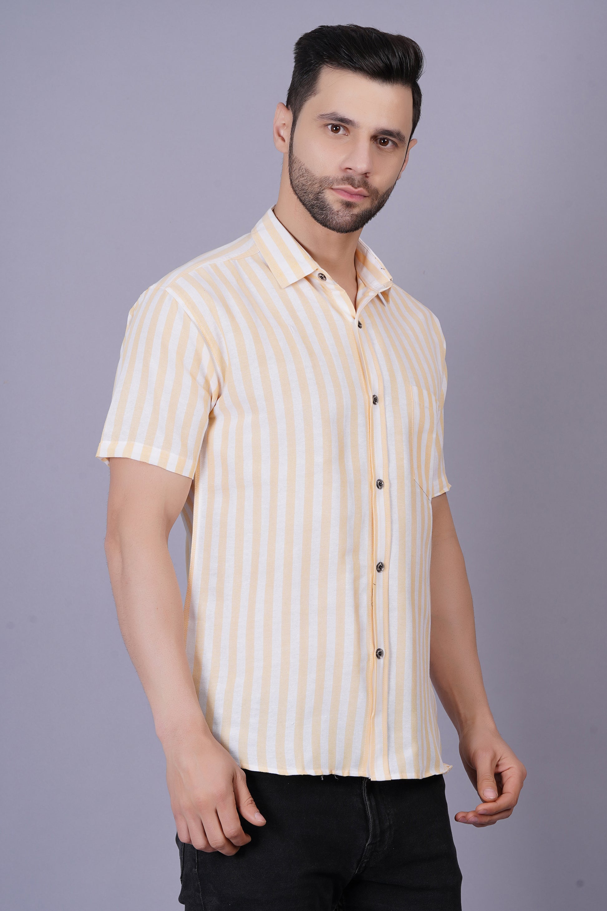 Khadi Cotton Fabric Mens Regular Fit Shirt