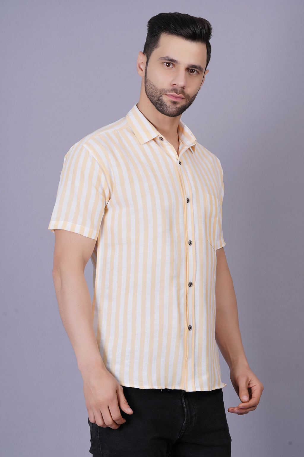 Khadi Cotton Fabric Mens Regular Fit Shirt