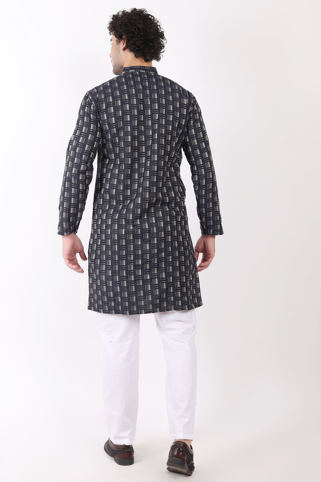 Cotton Self Woven Design Kurta Pyjama