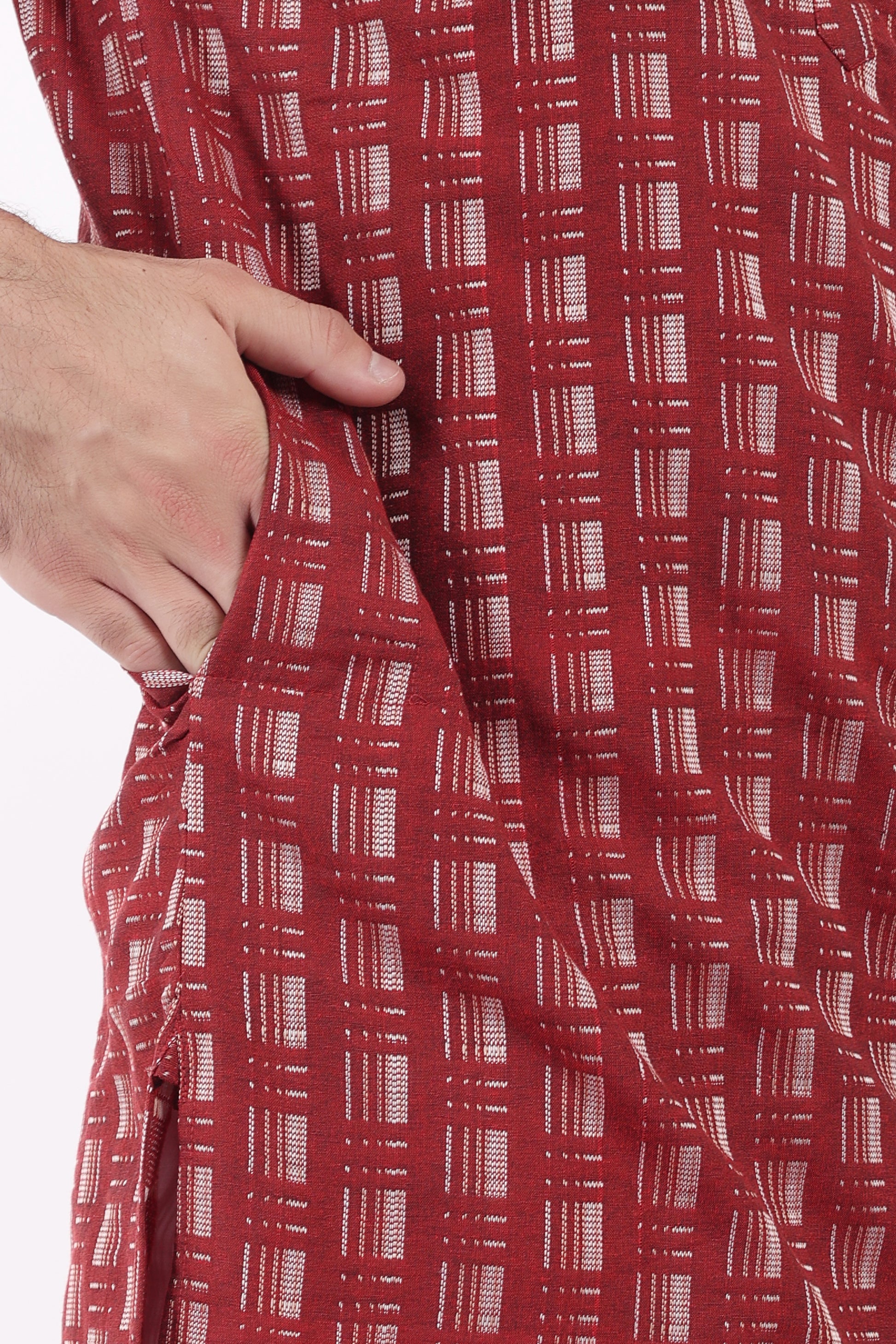 Cotton Self Woven Design Kurta Pyjama