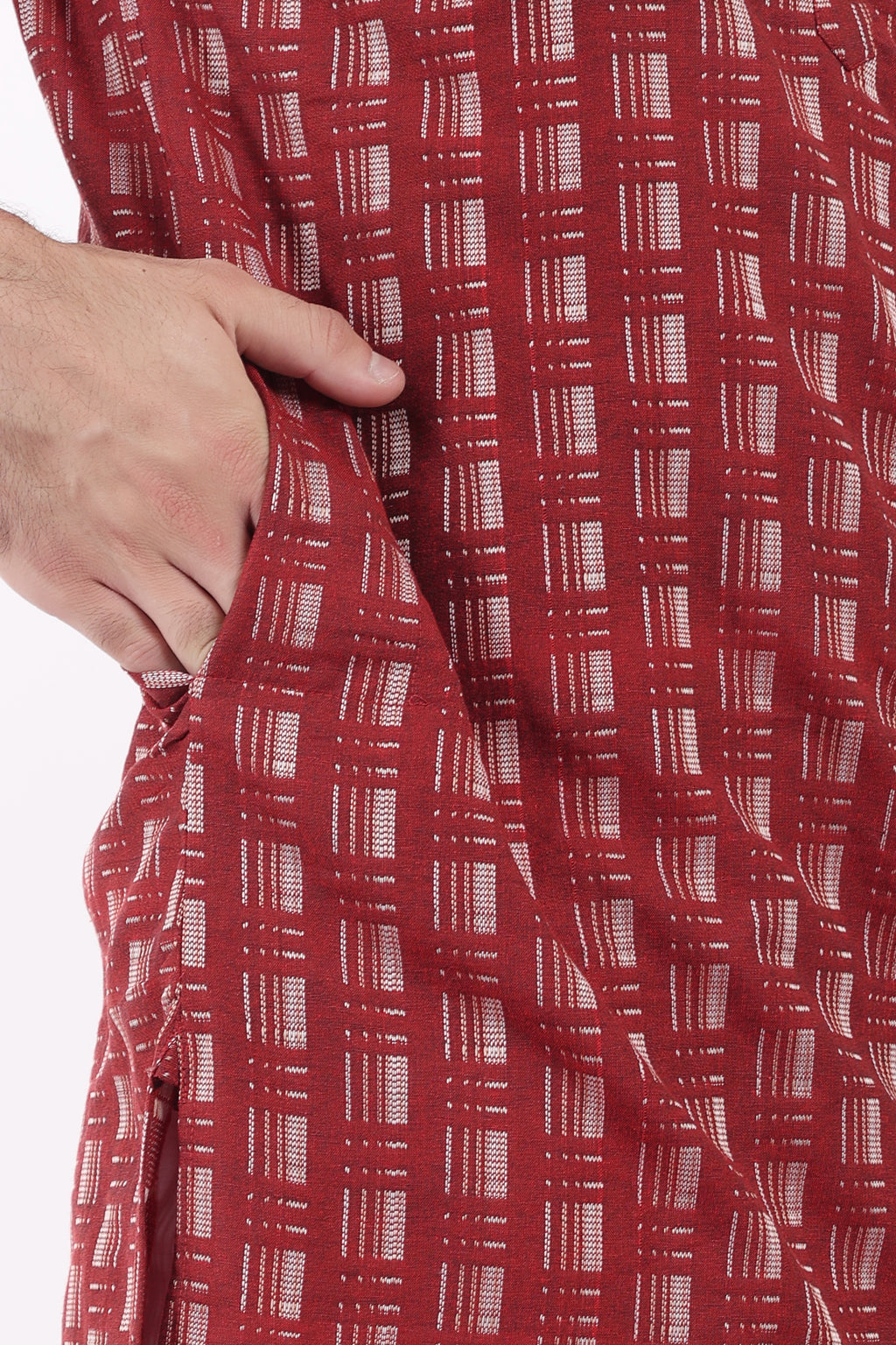 Cotton Self Woven Design Kurta Pyjama