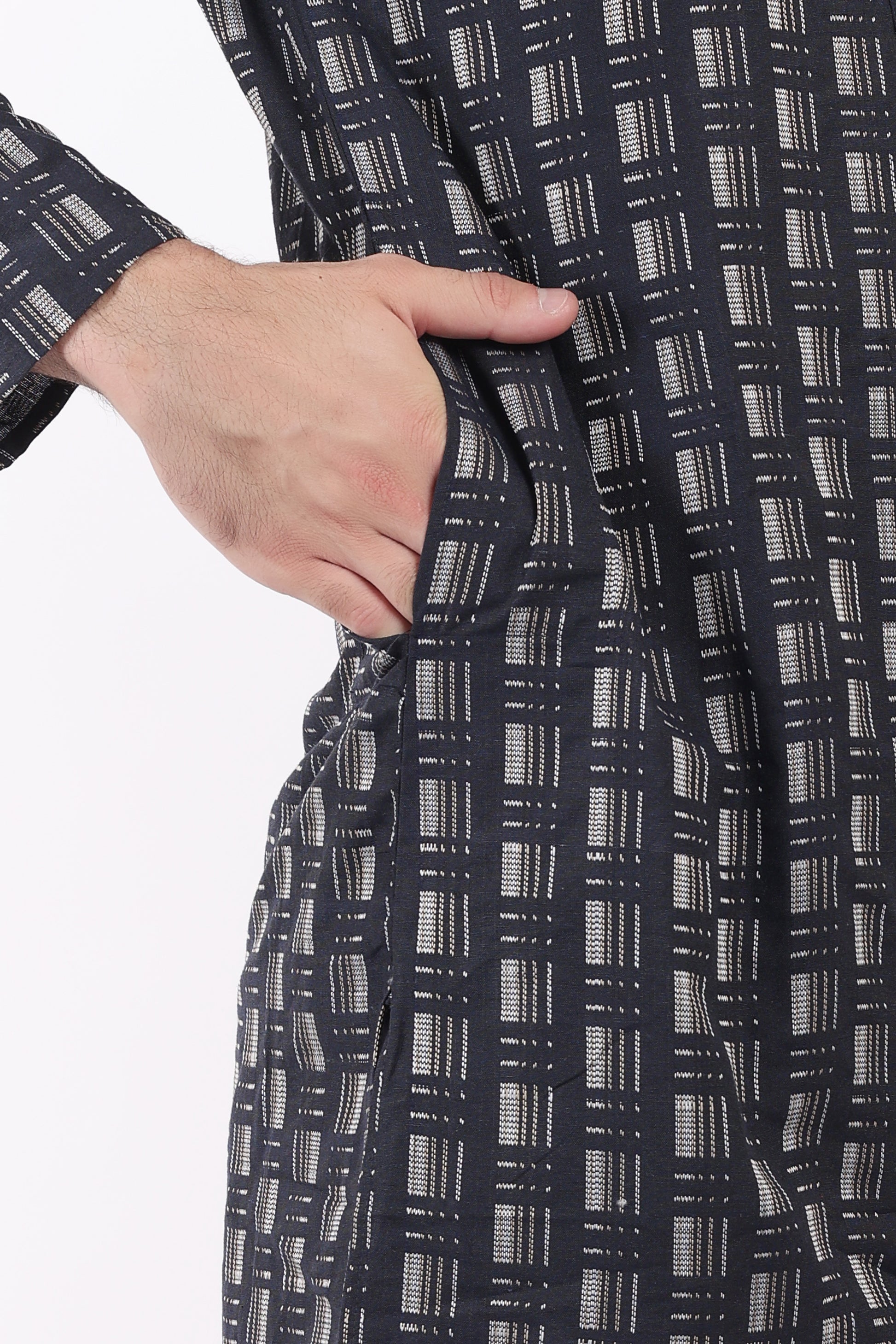 Cotton Self Woven Design Kurta Pyjama