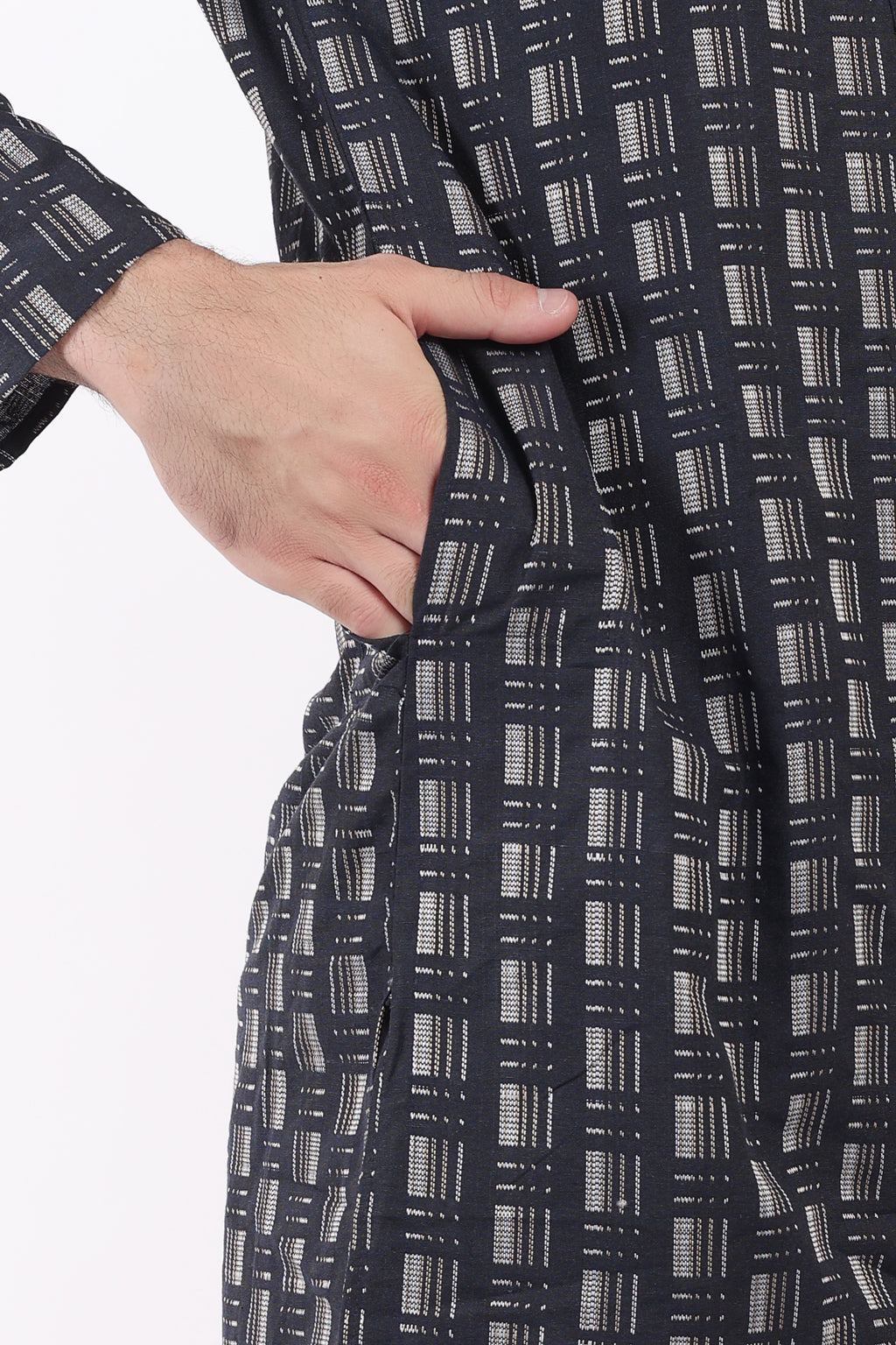 Cotton Self Woven Design Kurta Pyjama