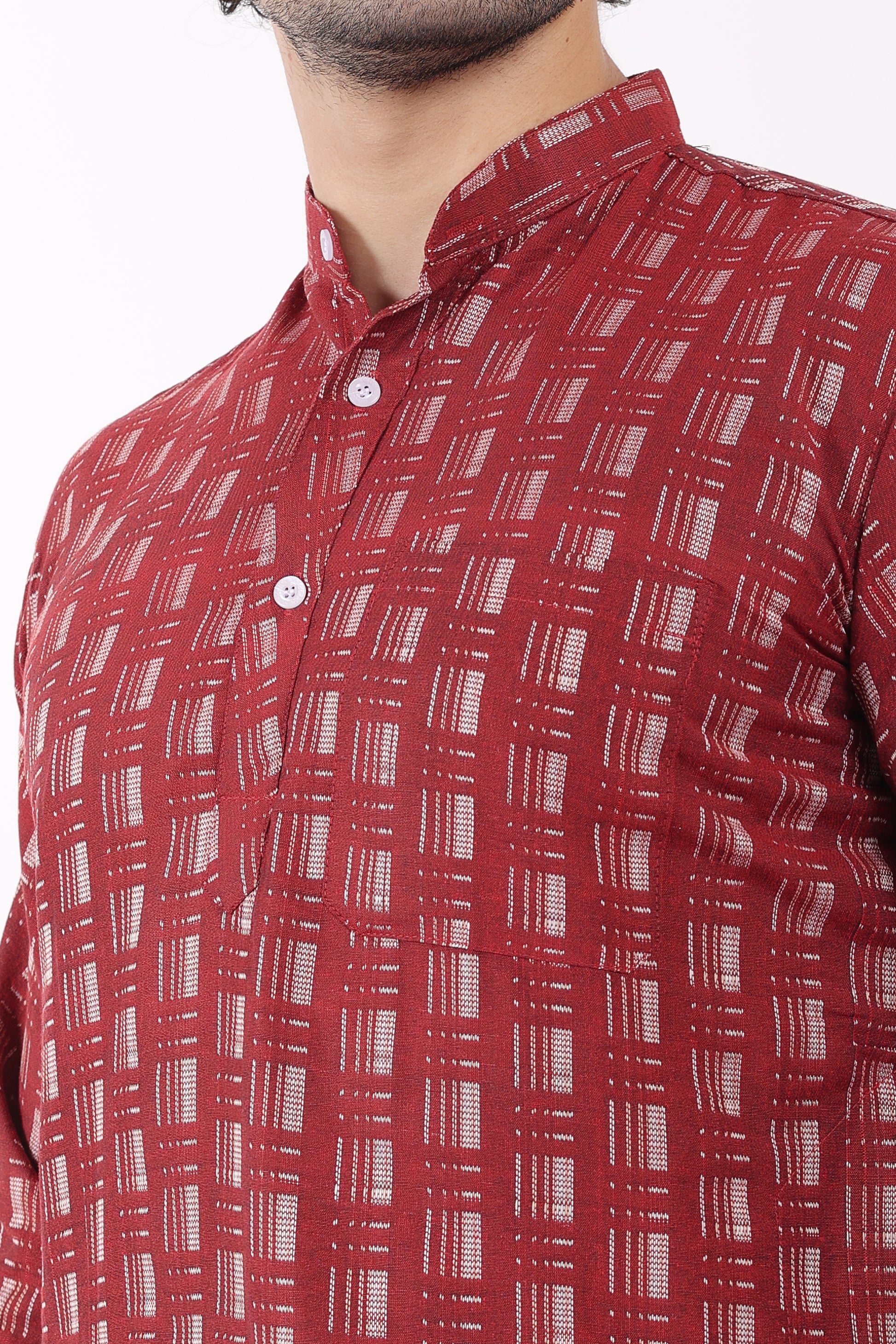 Cotton Self Woven Design Kurta Pyjama