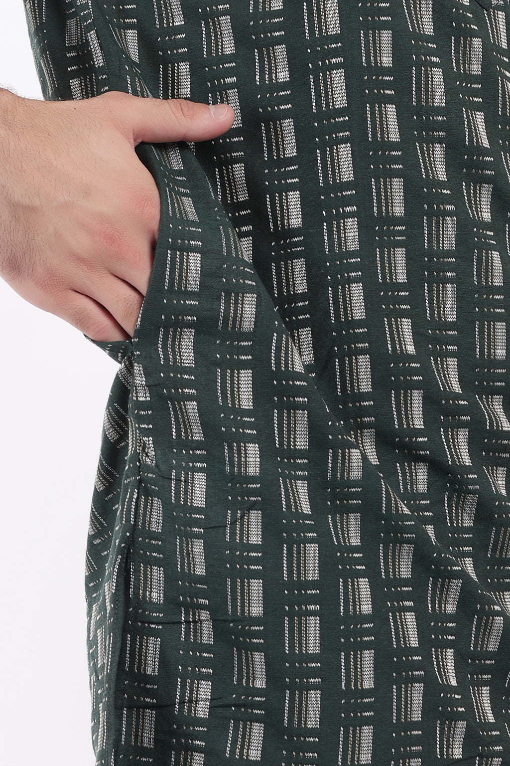 Cotton Self Woven Design Kurta Pyjama for Men