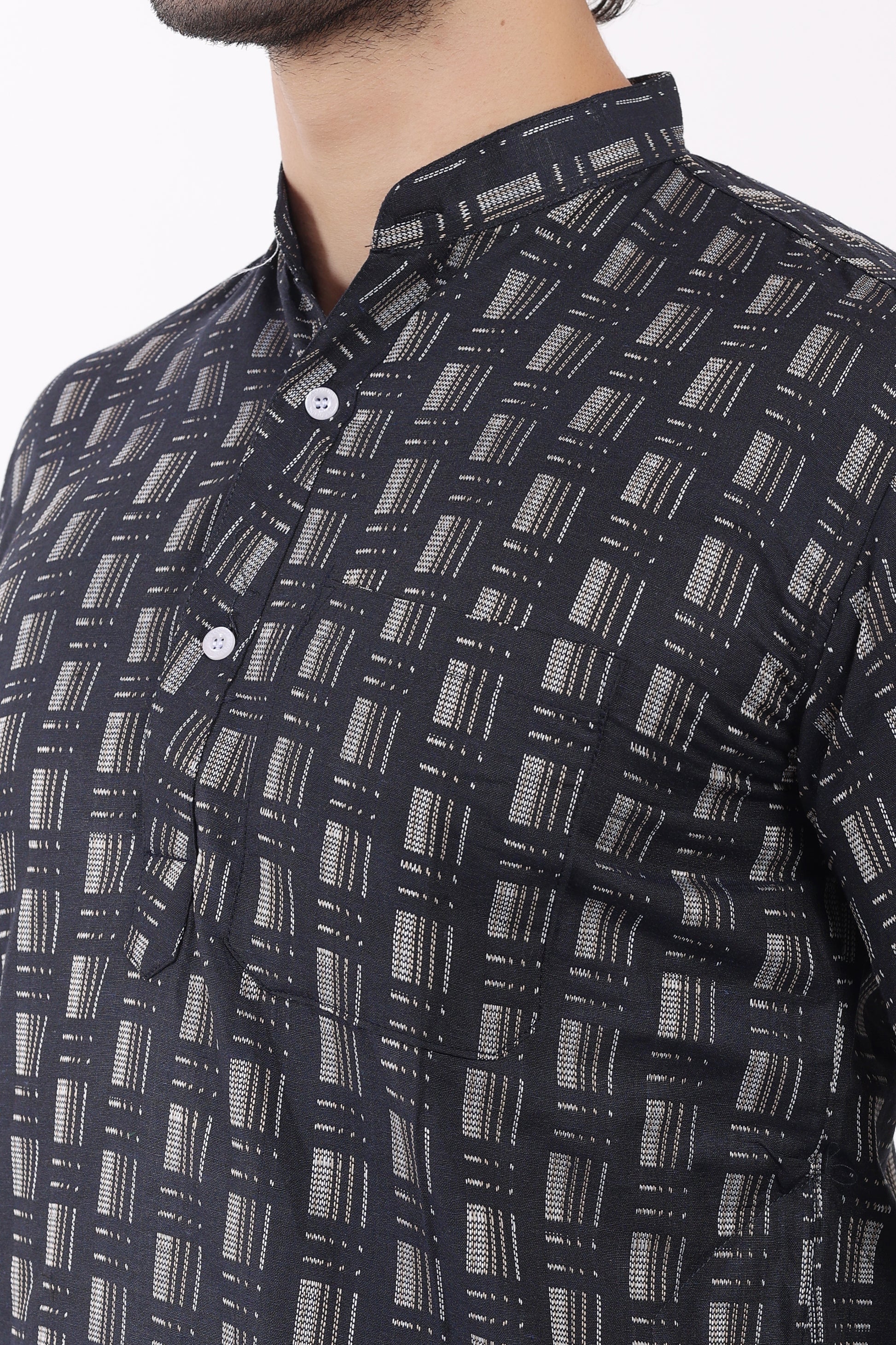 Cotton Self Woven Design Kurta Pyjama