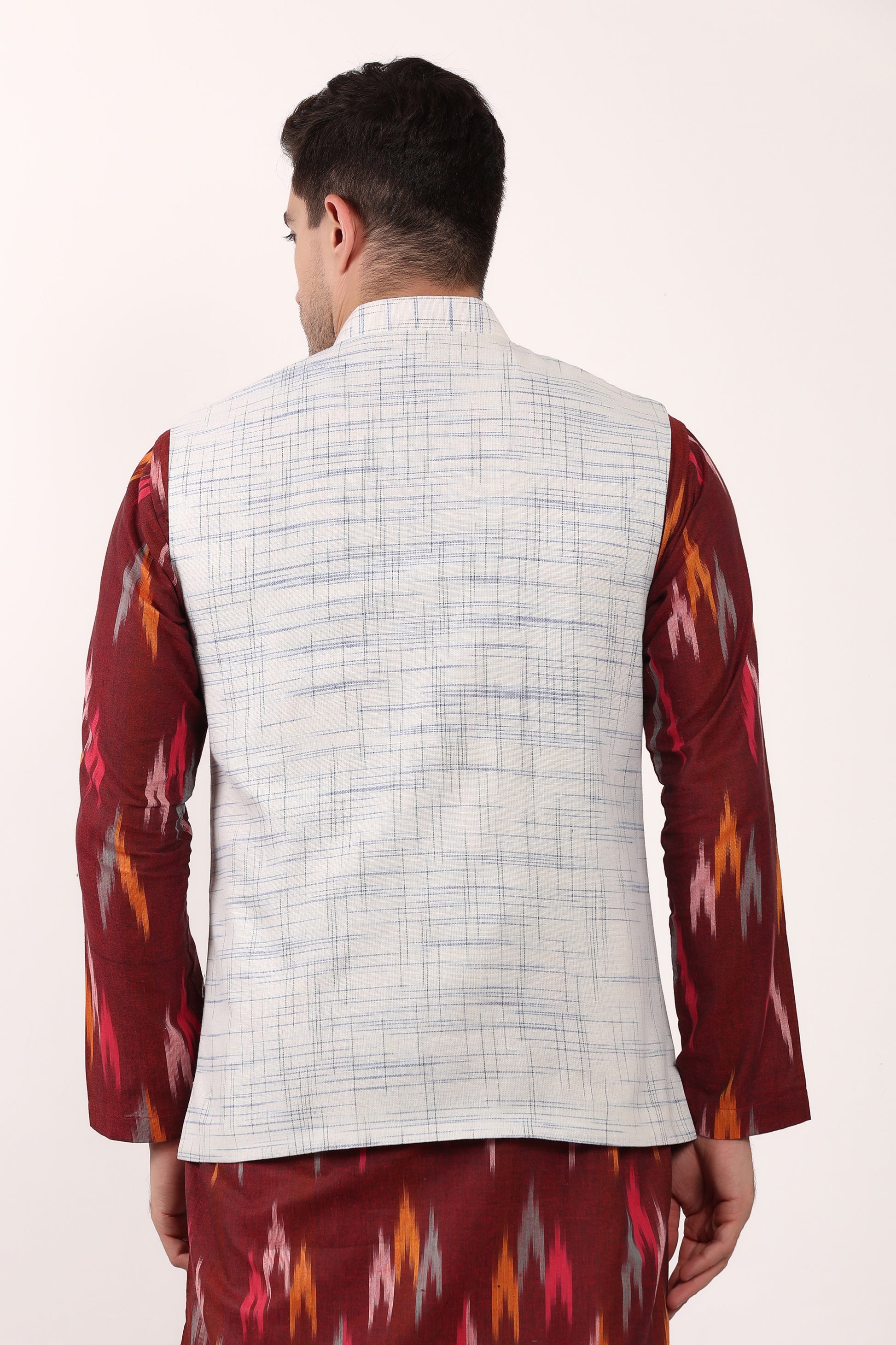 Pure Khadi Cotton Waistcoat/Jacket (Blue)