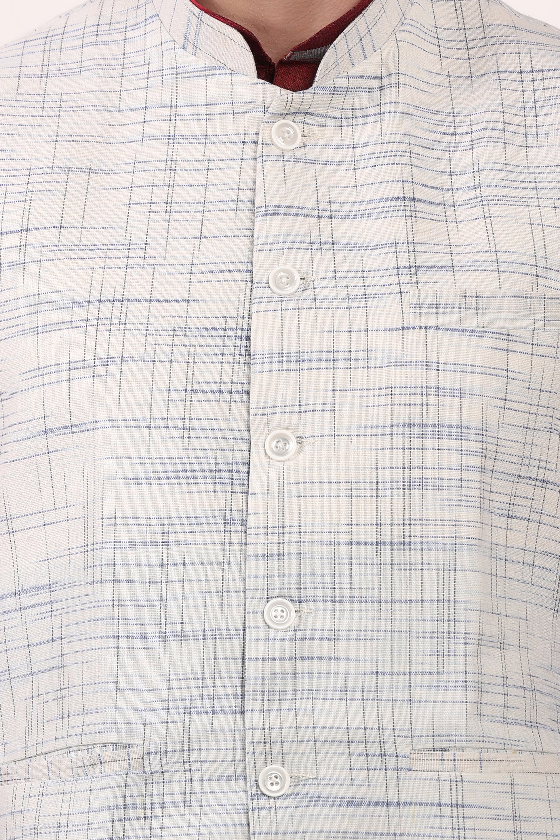 Pure Khadi Cotton Waistcoat/Jacket (Blue)