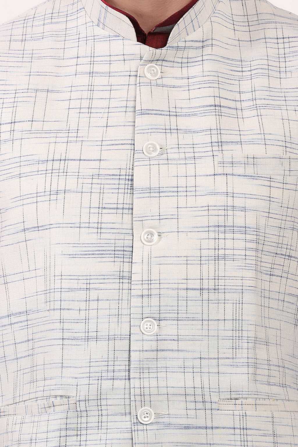 Pure Khadi Cotton Waistcoat/Jacket (Blue)