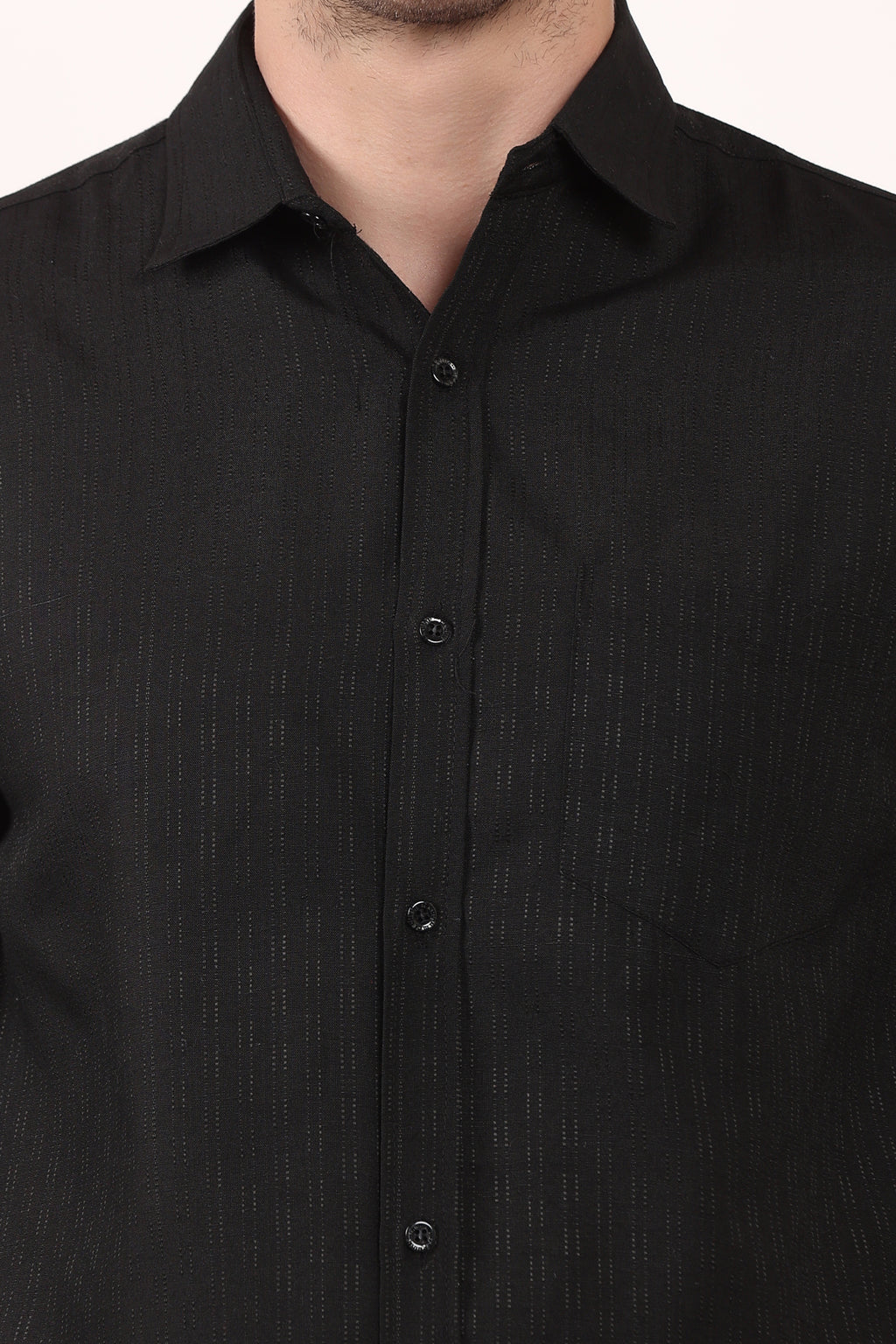 Black Self Design Casual Shirt
