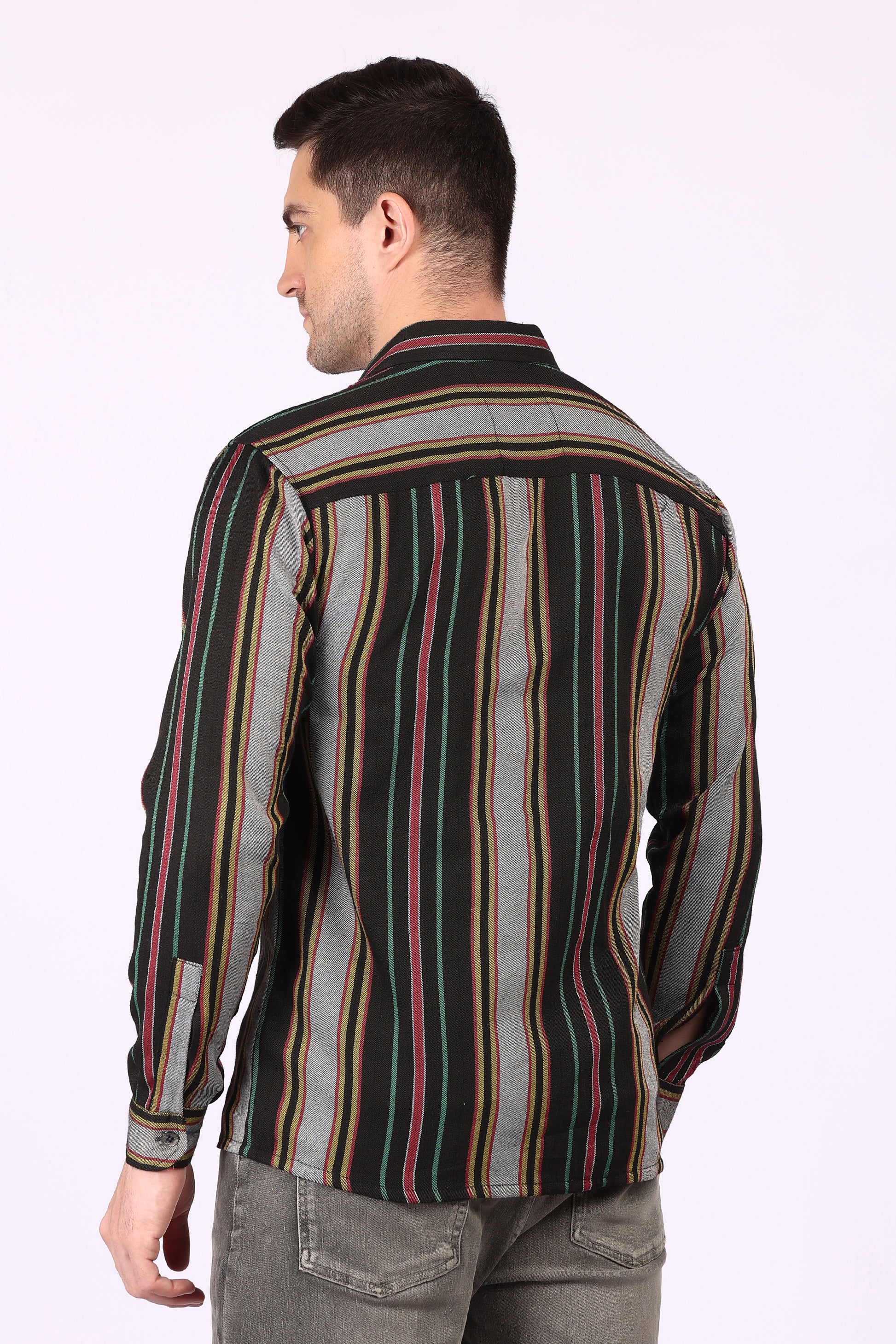 Cotton Stripes Twill Casual Shirt for Winter