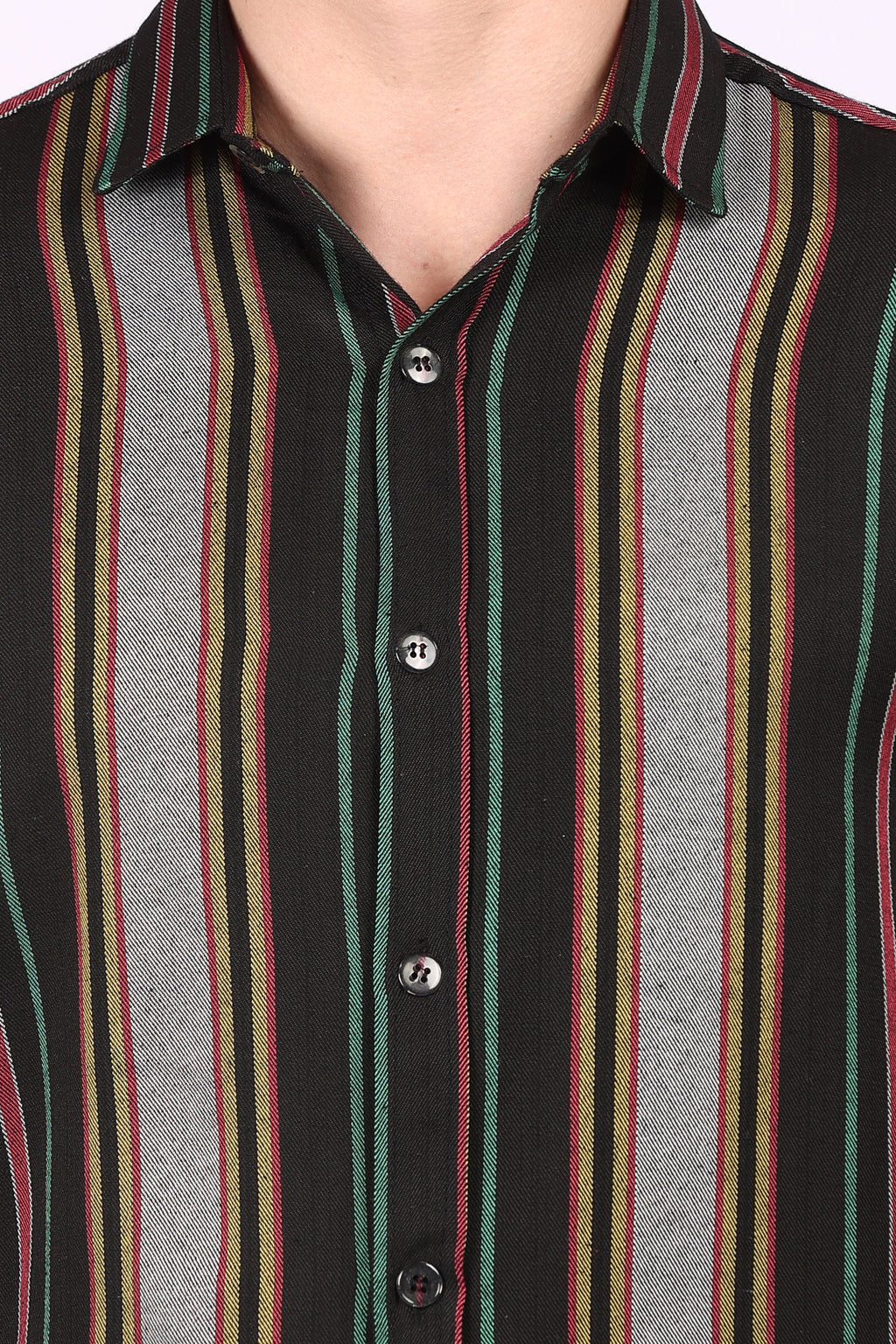 Cotton Stripes Twill Casual Shirt for Winter