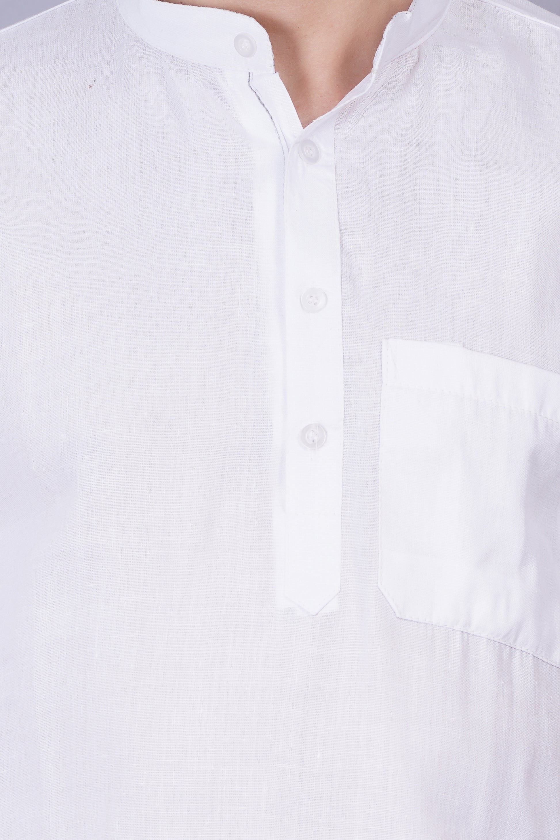 White Cotton Kurta Pyjama