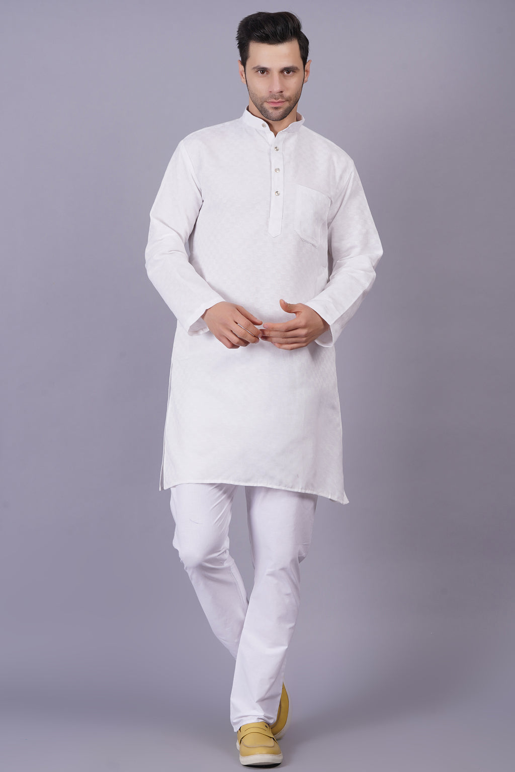 Cotton Kurta Pyjama Self Design for Men