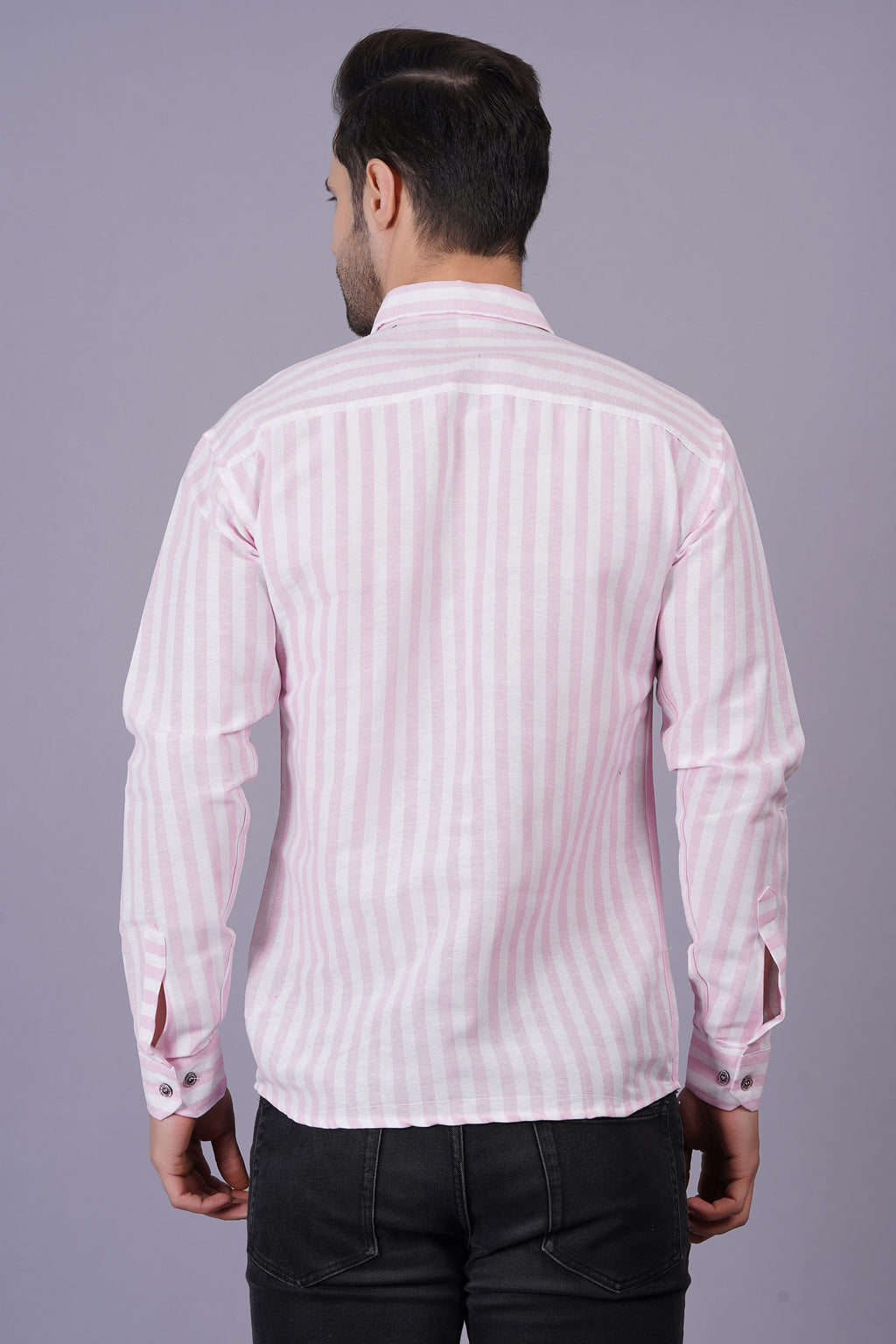 Casual Striped Khadi Cotton Shirt for Mens