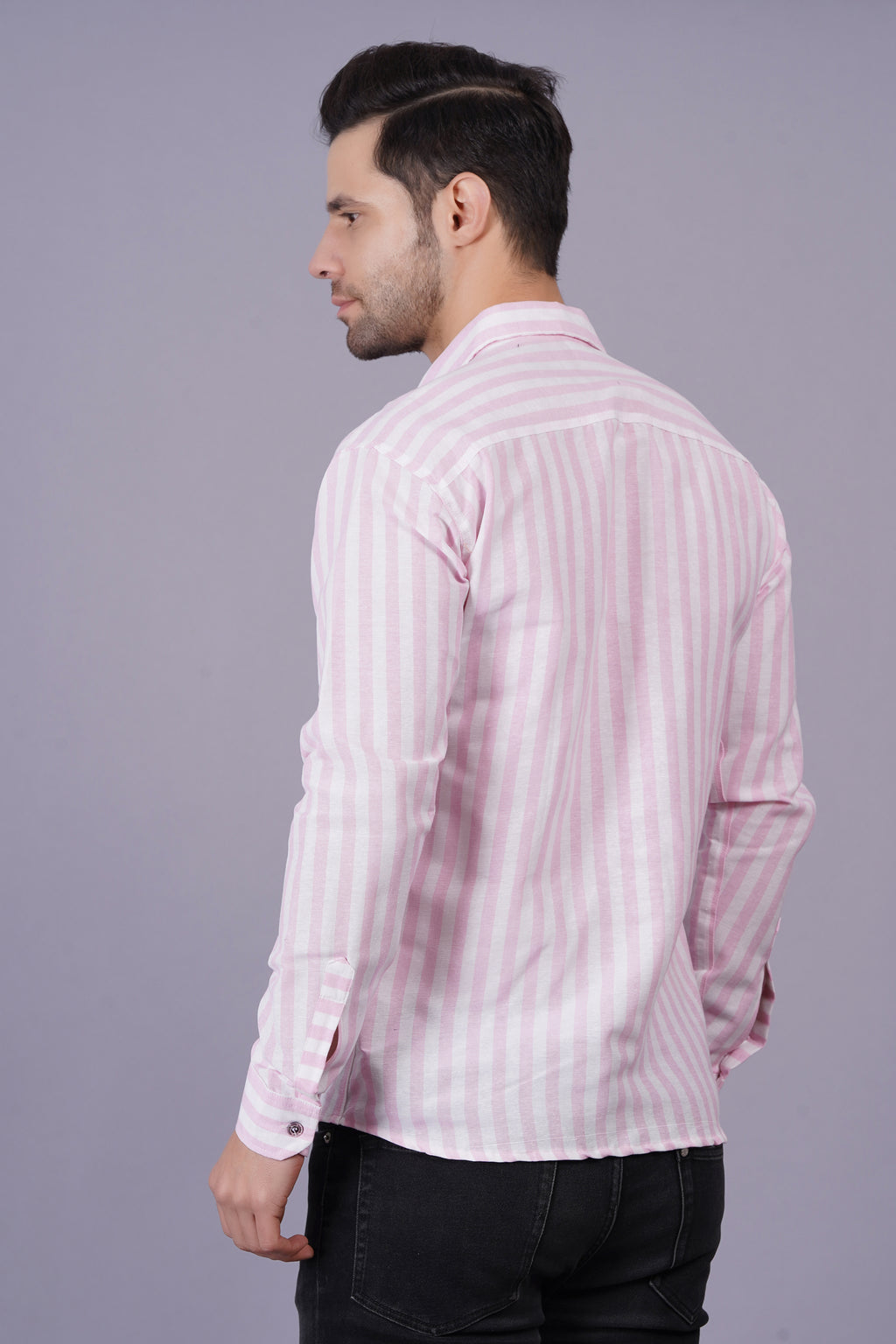 Casual Striped Khadi Cotton Shirt for Mens